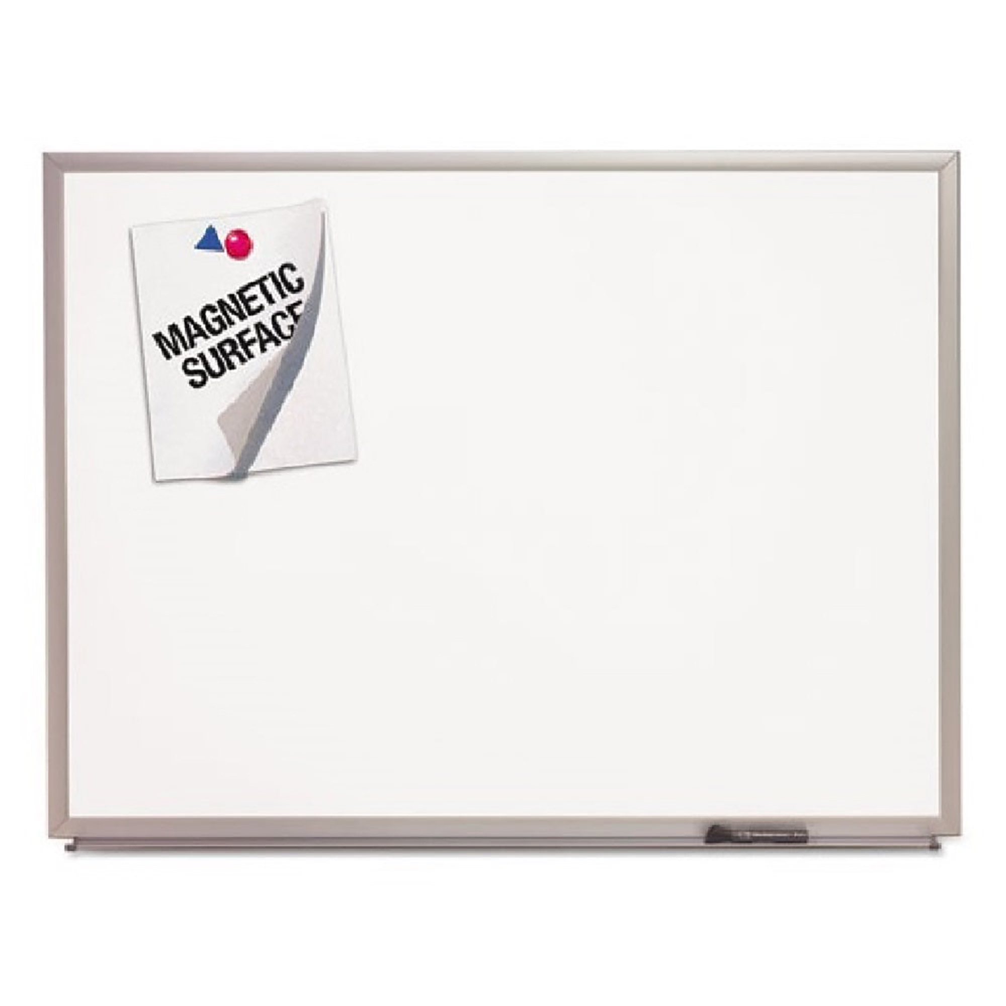 Marker Board, Dry Erase, Magnetic Porcelain, 48" x 72", Aluminum Frame - Each