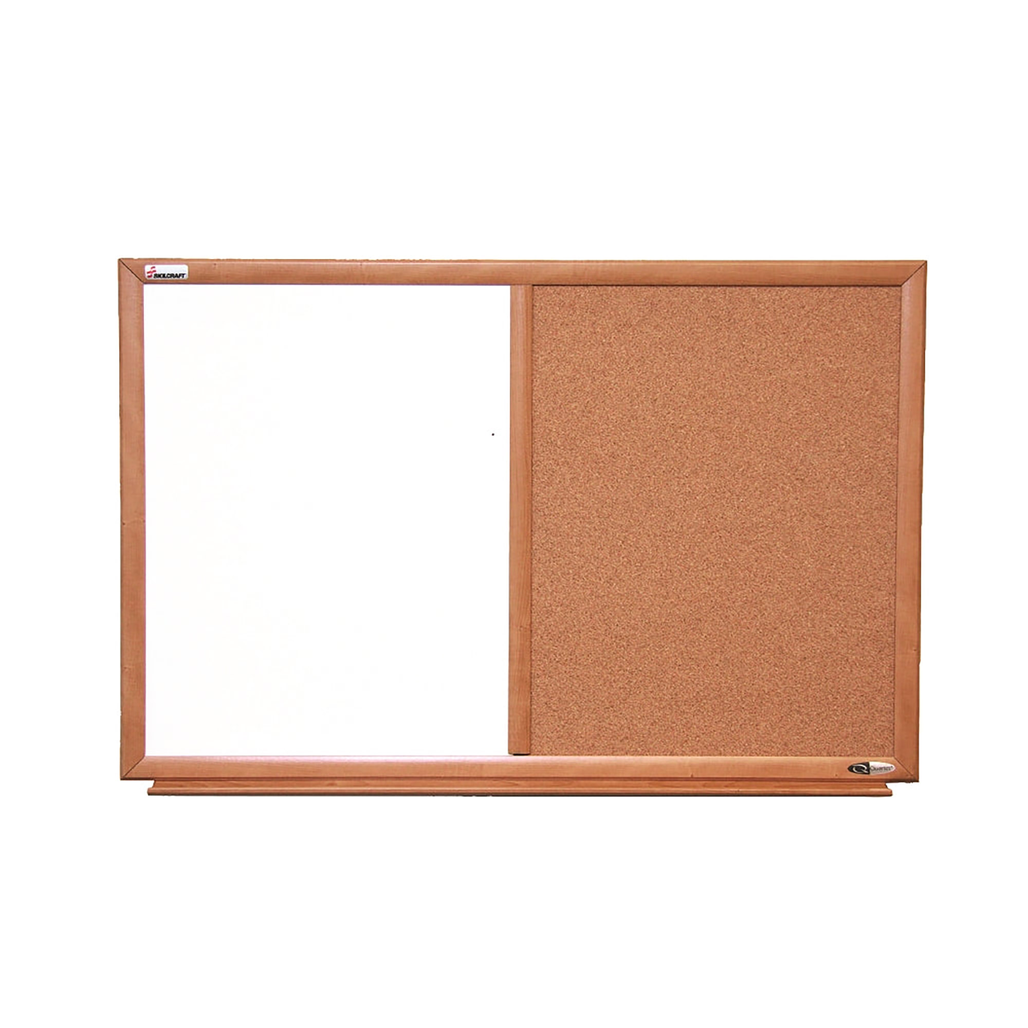 Combination Board, Dry Erase, Natural Cork, 36" x 24", Oak Frame - Each