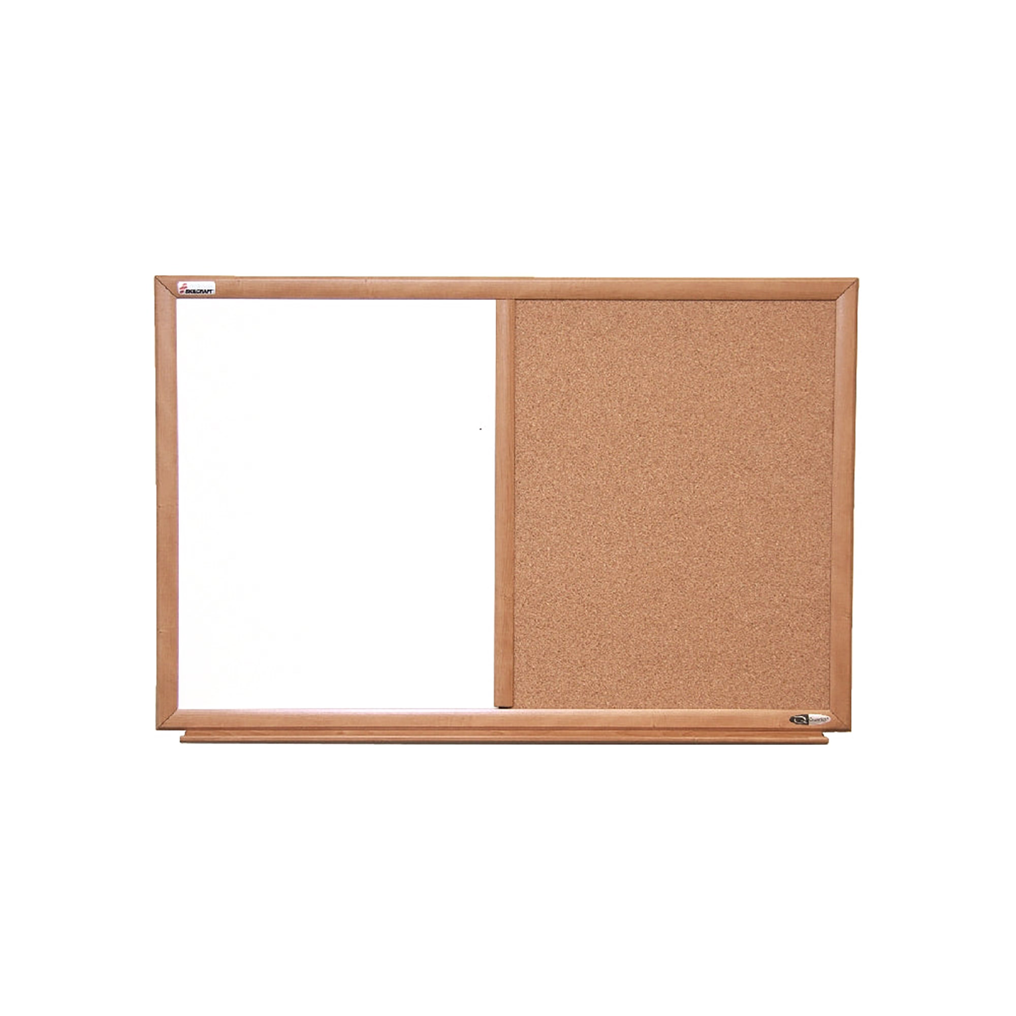 Combination Board, Dry Erase, Natural Cork, 48" x 36", Oak Frame - Each