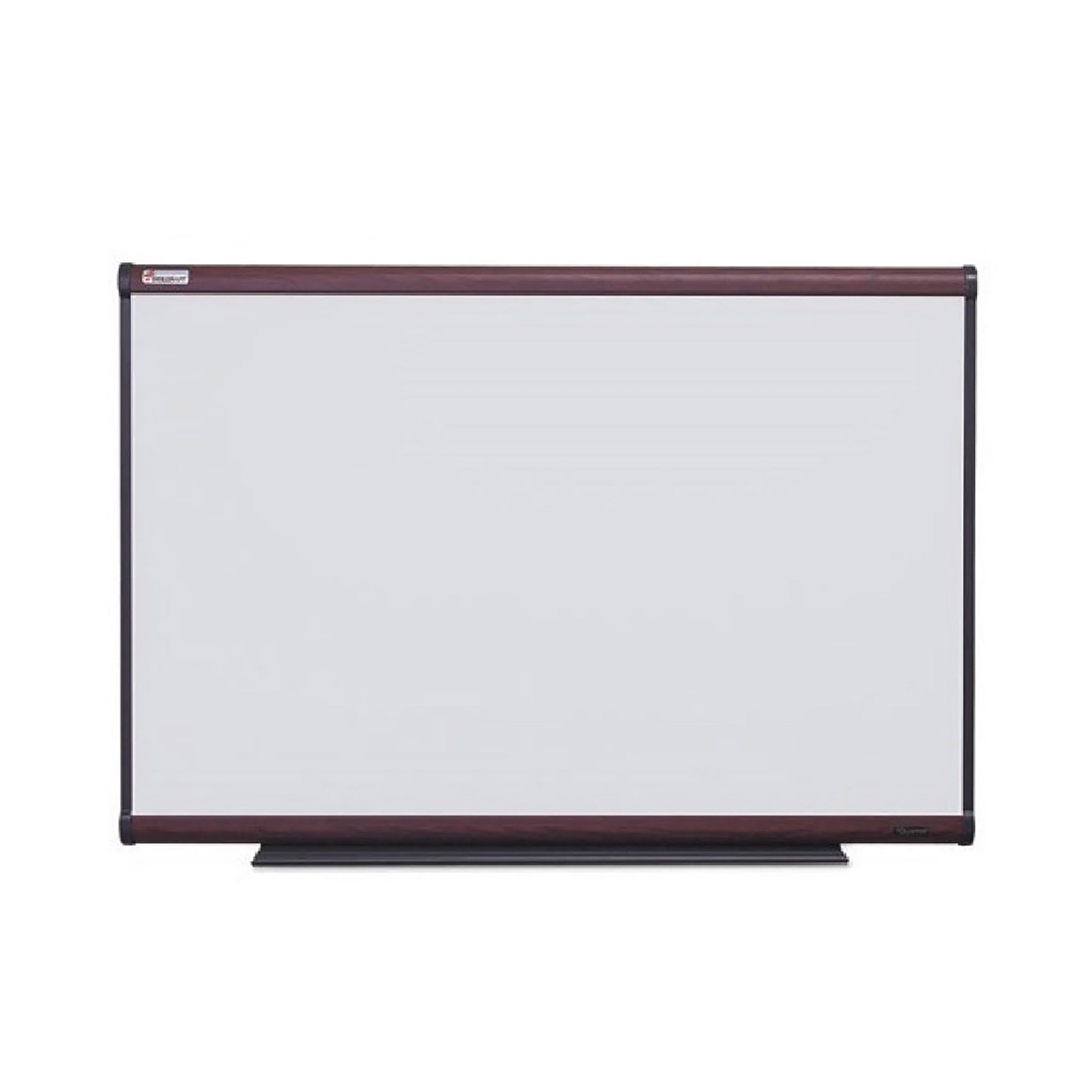 White Board, Total Erase Surface with Subtle Grid, Mahogany Finish Frame, 4' x 3' - Each