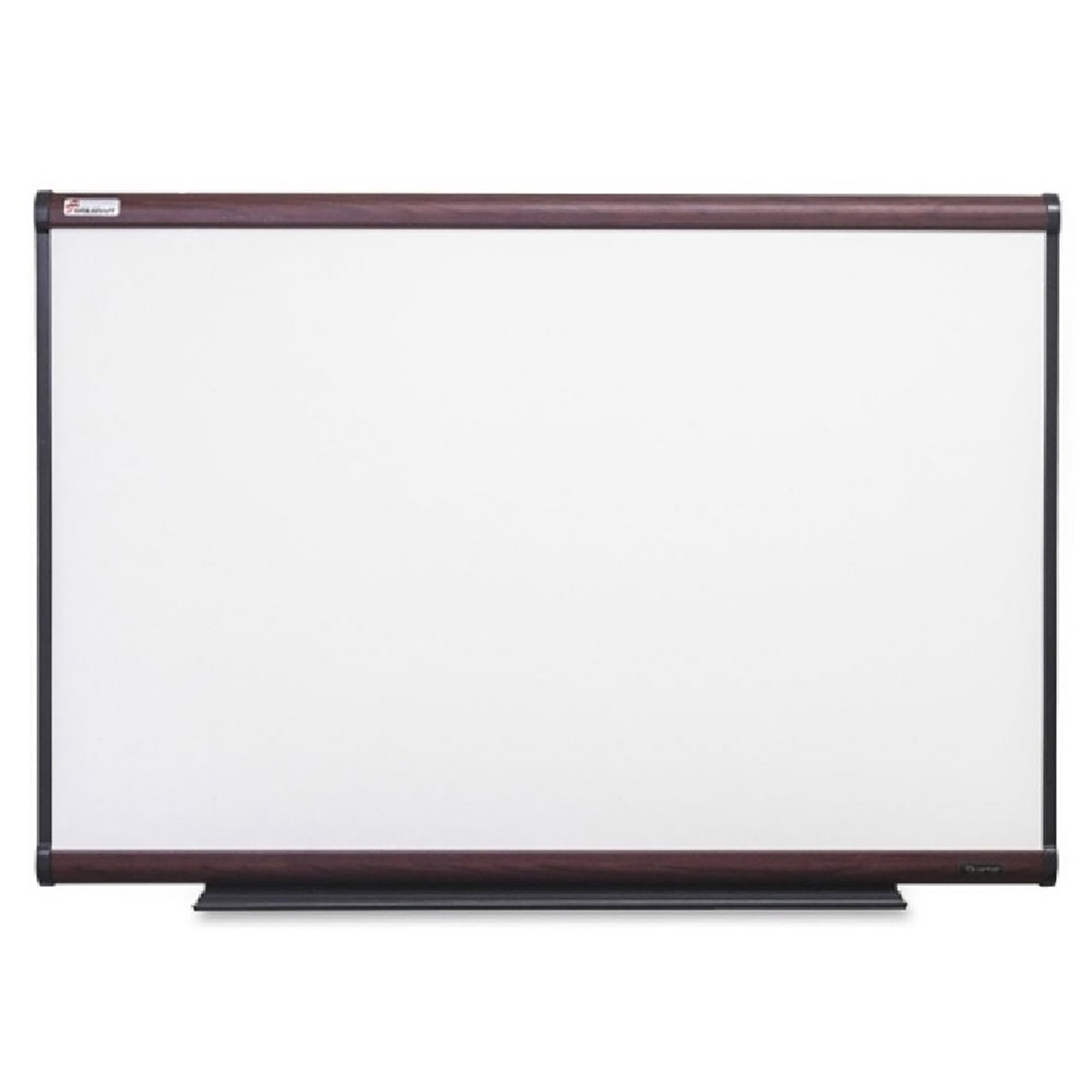 White Board, Total Erase Surface with Subtle Grid, Mahogany Finish Frame, 3' x 2' - Each