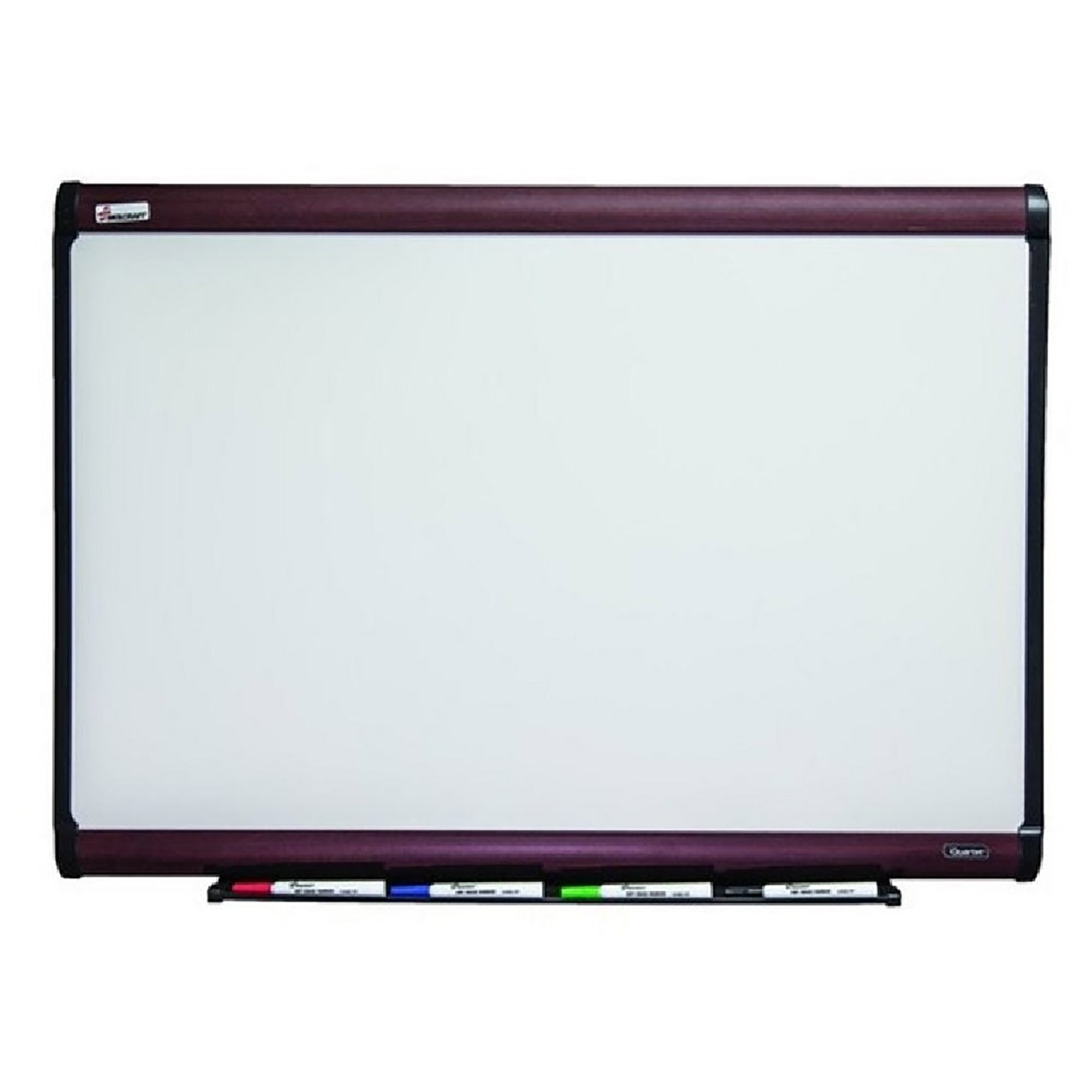 Dry Erase White Board, Magnetic Porcelain Surface, Mahogany Finish, 36" x 24" - Each