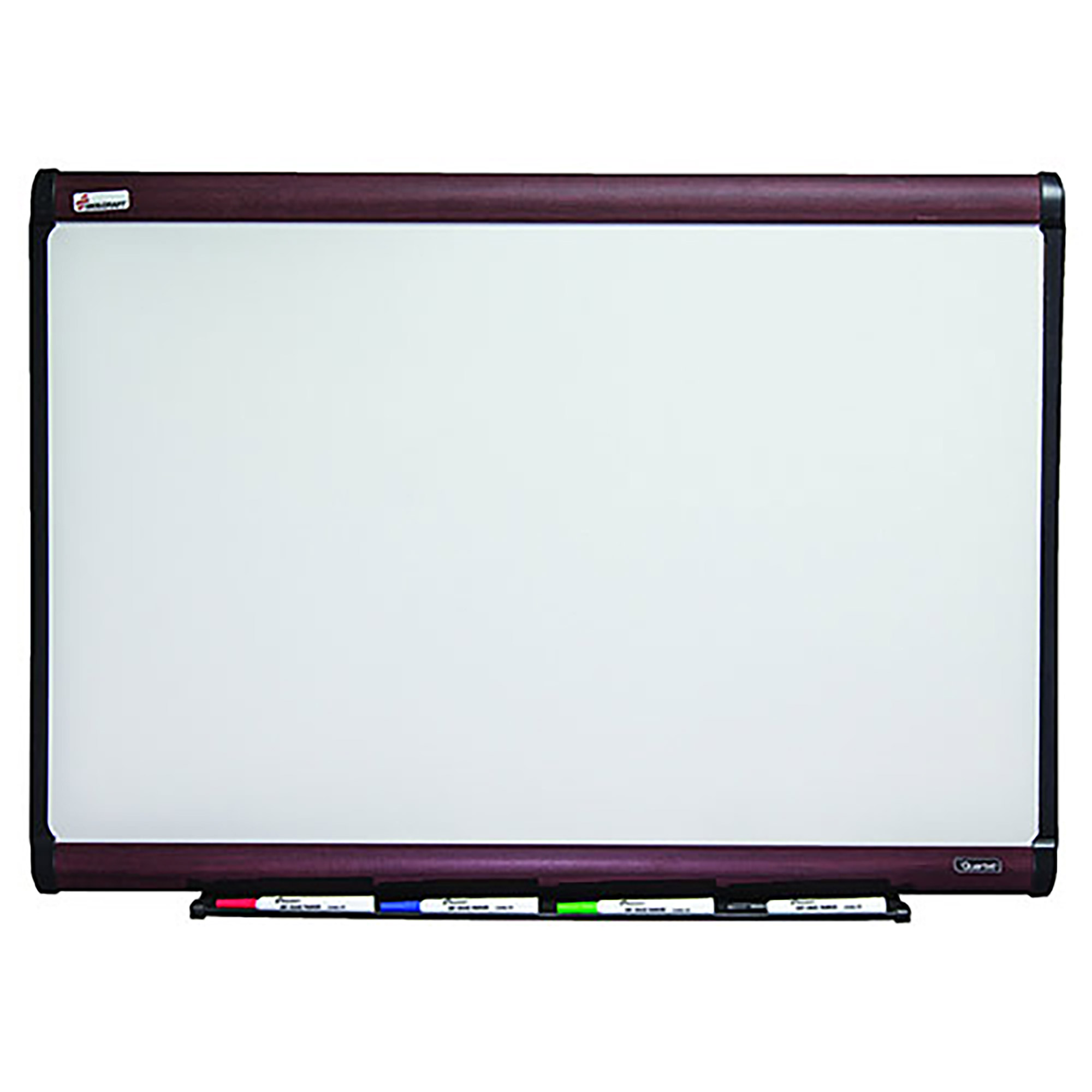 White Board, Dry Erase, Magnetic Porcelain Surface, Mahogany Finish Frame, 4' x 3' - Each