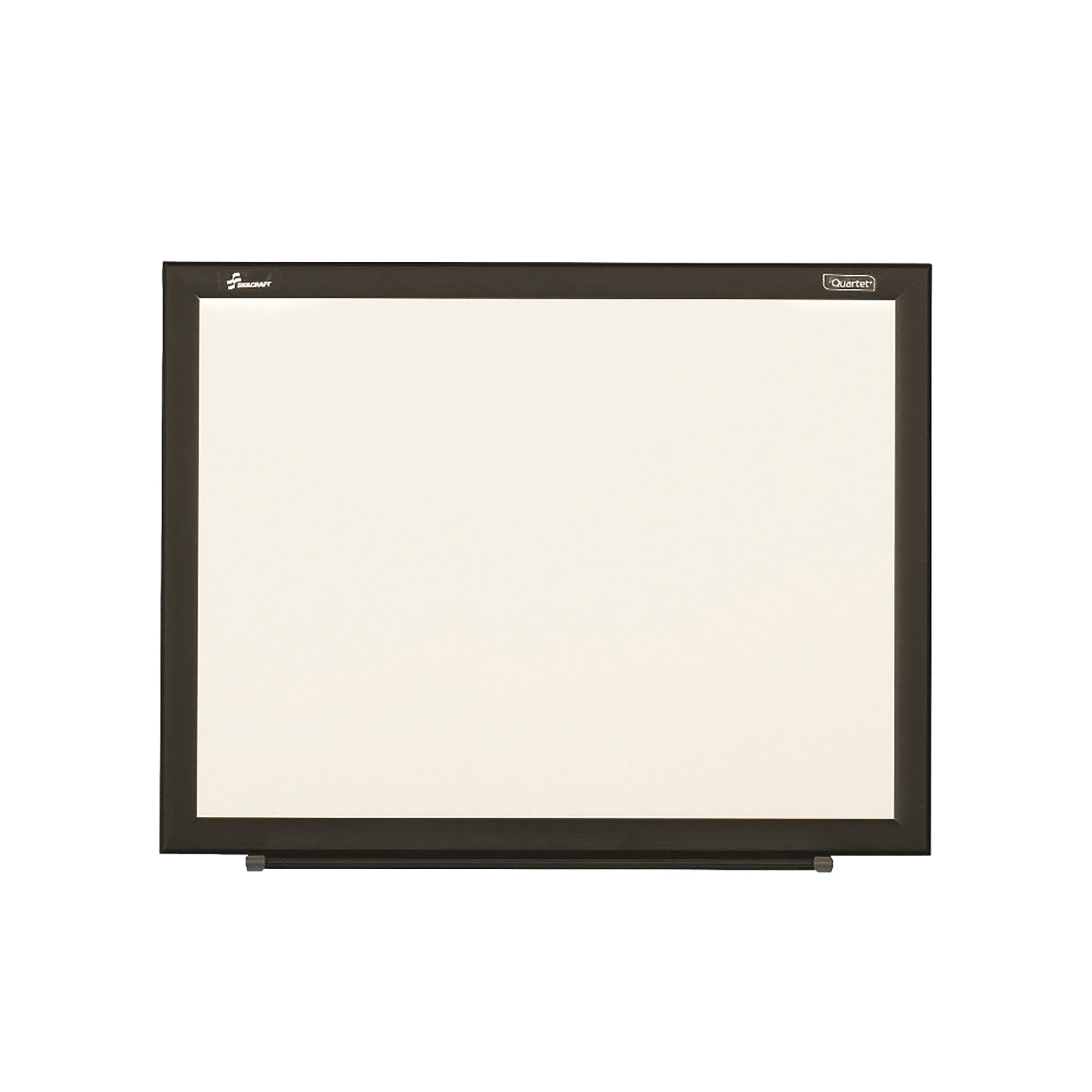 Dry Erase Whiteboard, Non-magnetic Melamine Surface, Black Aluminum Frame, 2 x 1.5 - Each