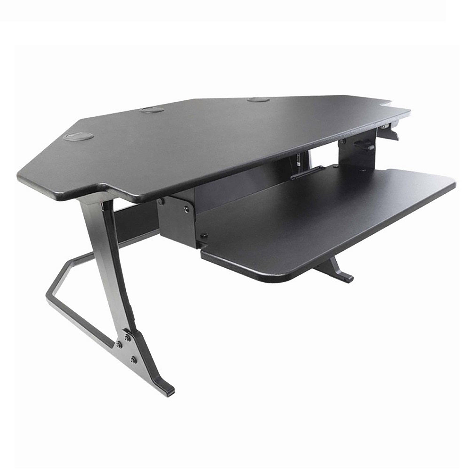Desk, Standing, Adjustable, Corner Unit, Black, 42" Wide - Each