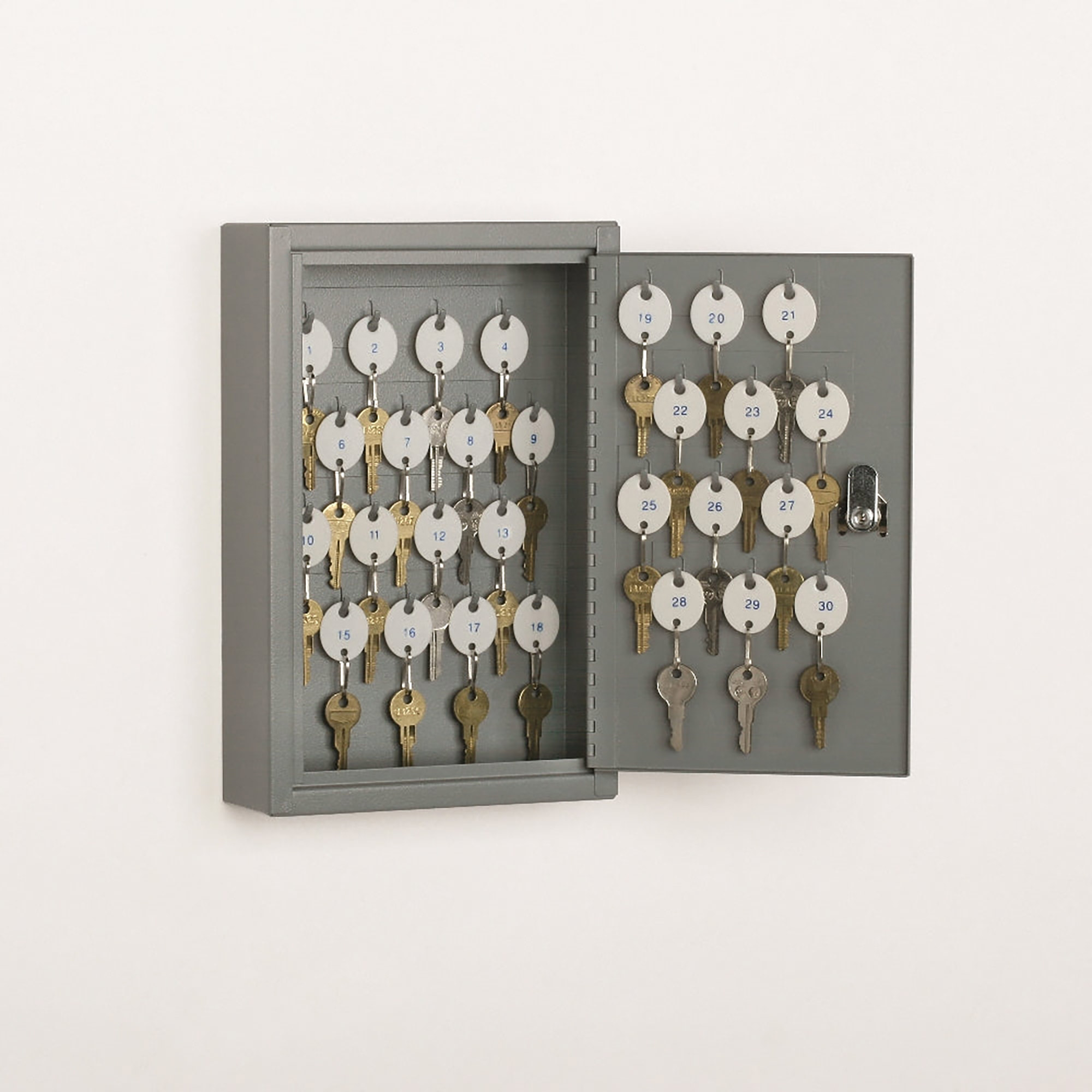 Cabinet, Key, Wall Mounting, 30 Key, Gray Steel - Each