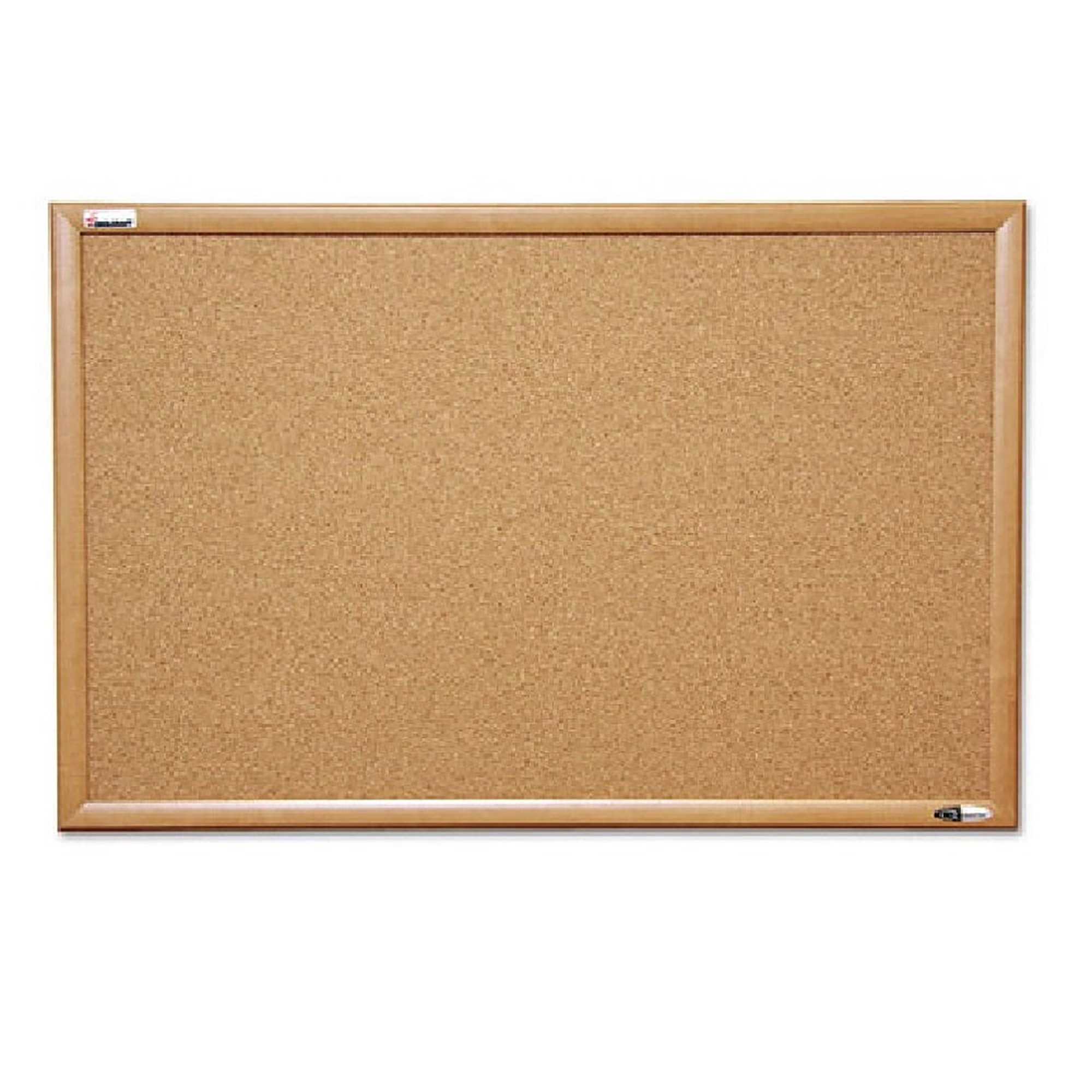 Bulletin Board, Natural Cork, 48" x 36", Oak Frame - Each