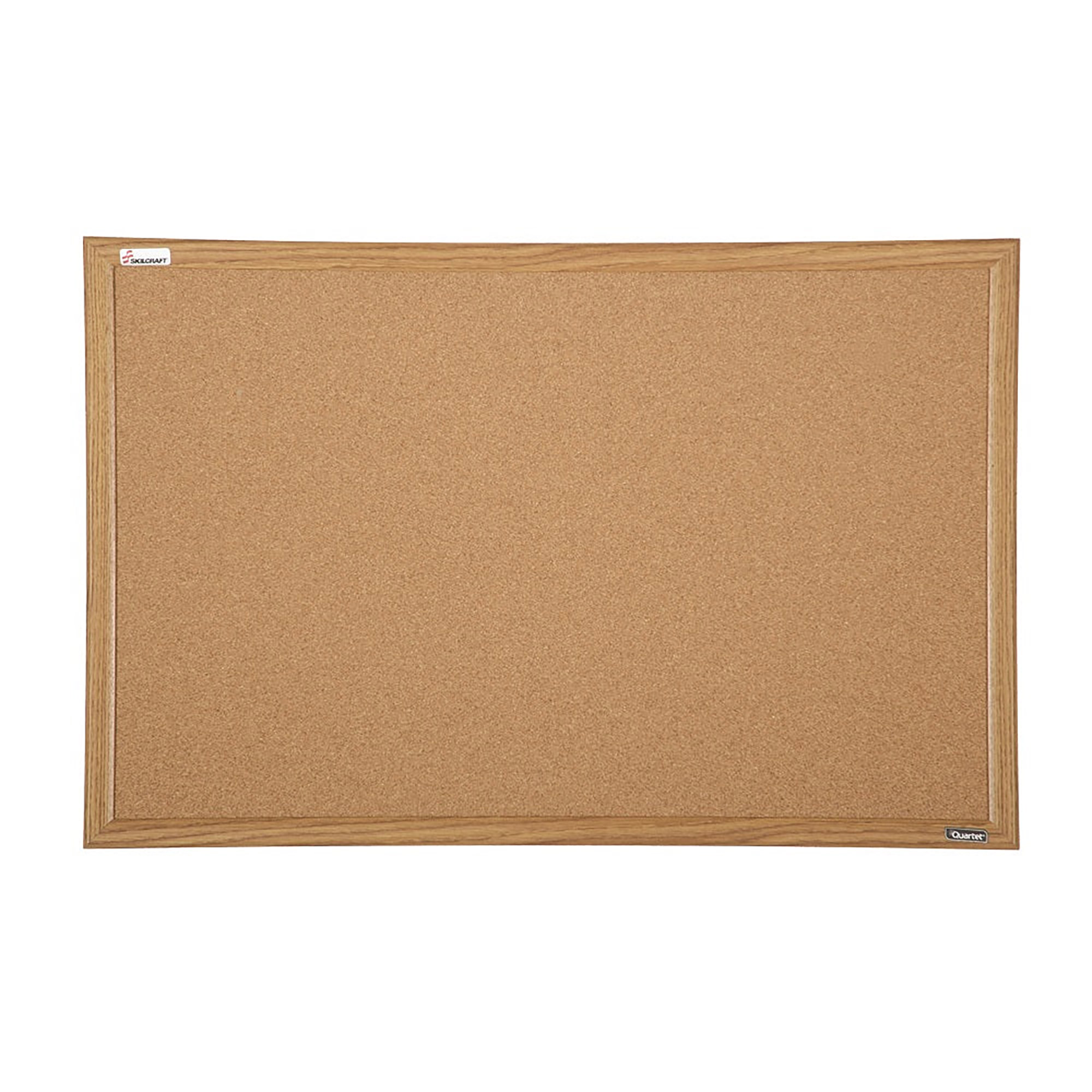 Bulletin Board, Natural Cork, 36" x 24", Oak Frame - Each