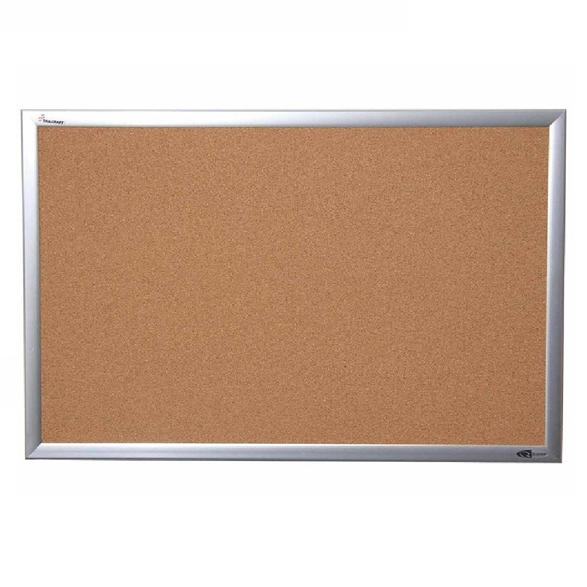 Bulletin Board, Natural Cork, 24" x 18", Aluminum Frame - Each