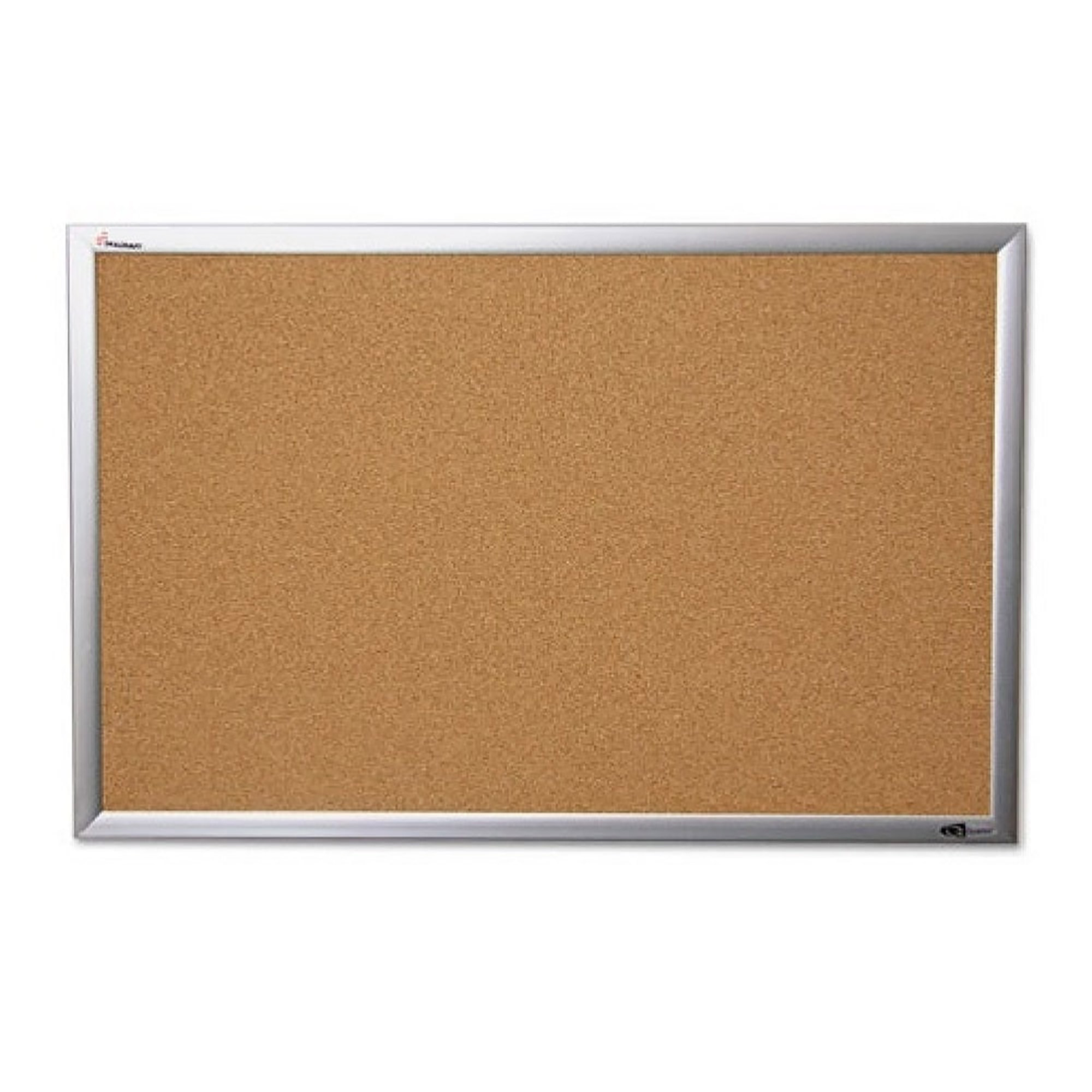 Bulletin Board, Natural Cork, 48" x 36", Aluminum Frame - Each