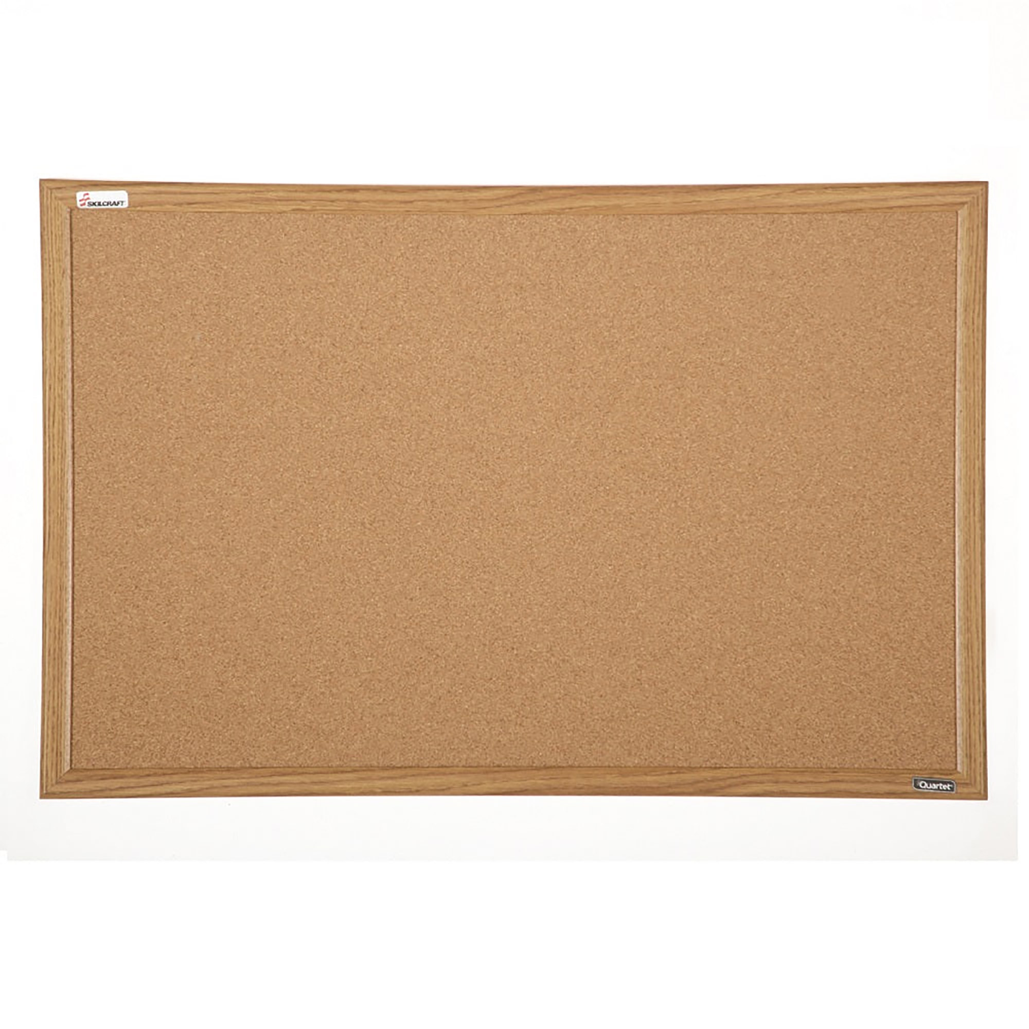 Bulletin Board, Natural Cork, 24" x 18", Oak Frame - Each
