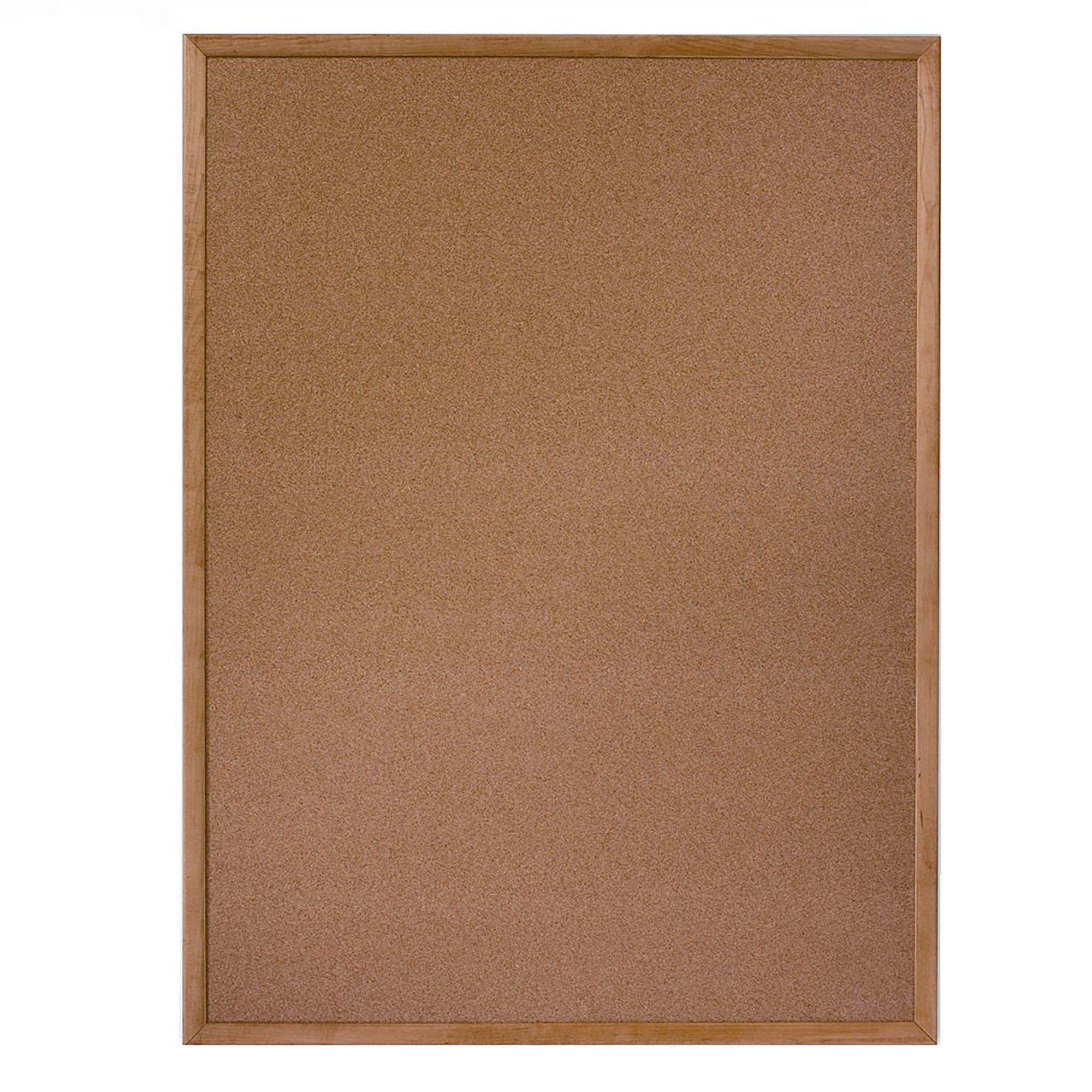 Bulletin Board, Natural Cork, 12" x 36", Oak Frame - Each