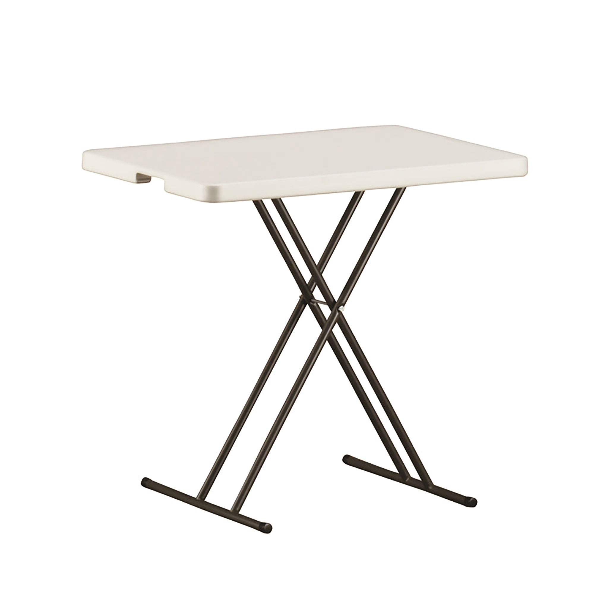 Personal Adjustable Height Folding Table - 30" x 20" x 25-28" - Platinum Gray - Each