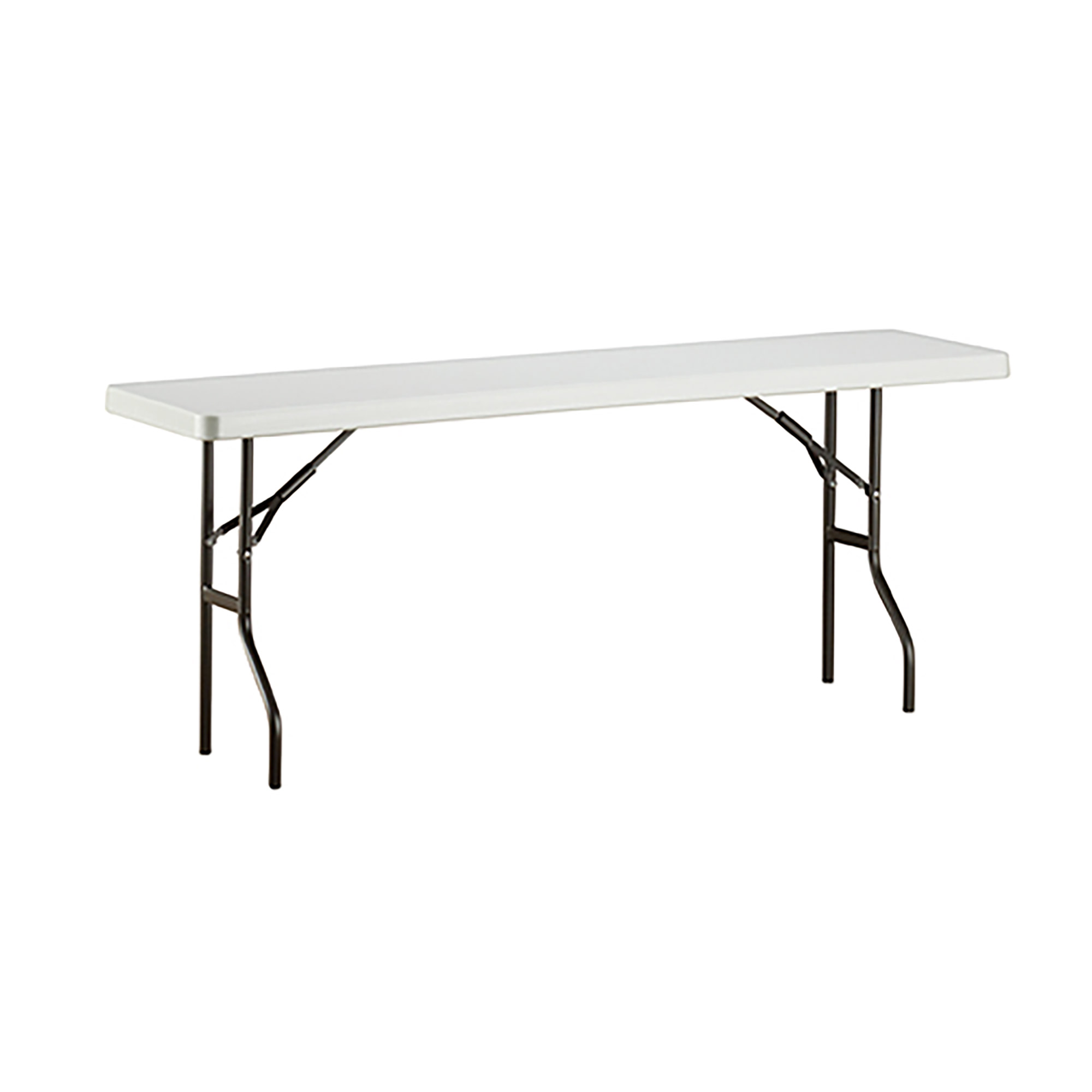 Rectangular Folding Table - 250 lb weight capacity - 72" x 18" x 29" - Platinum/Gray
