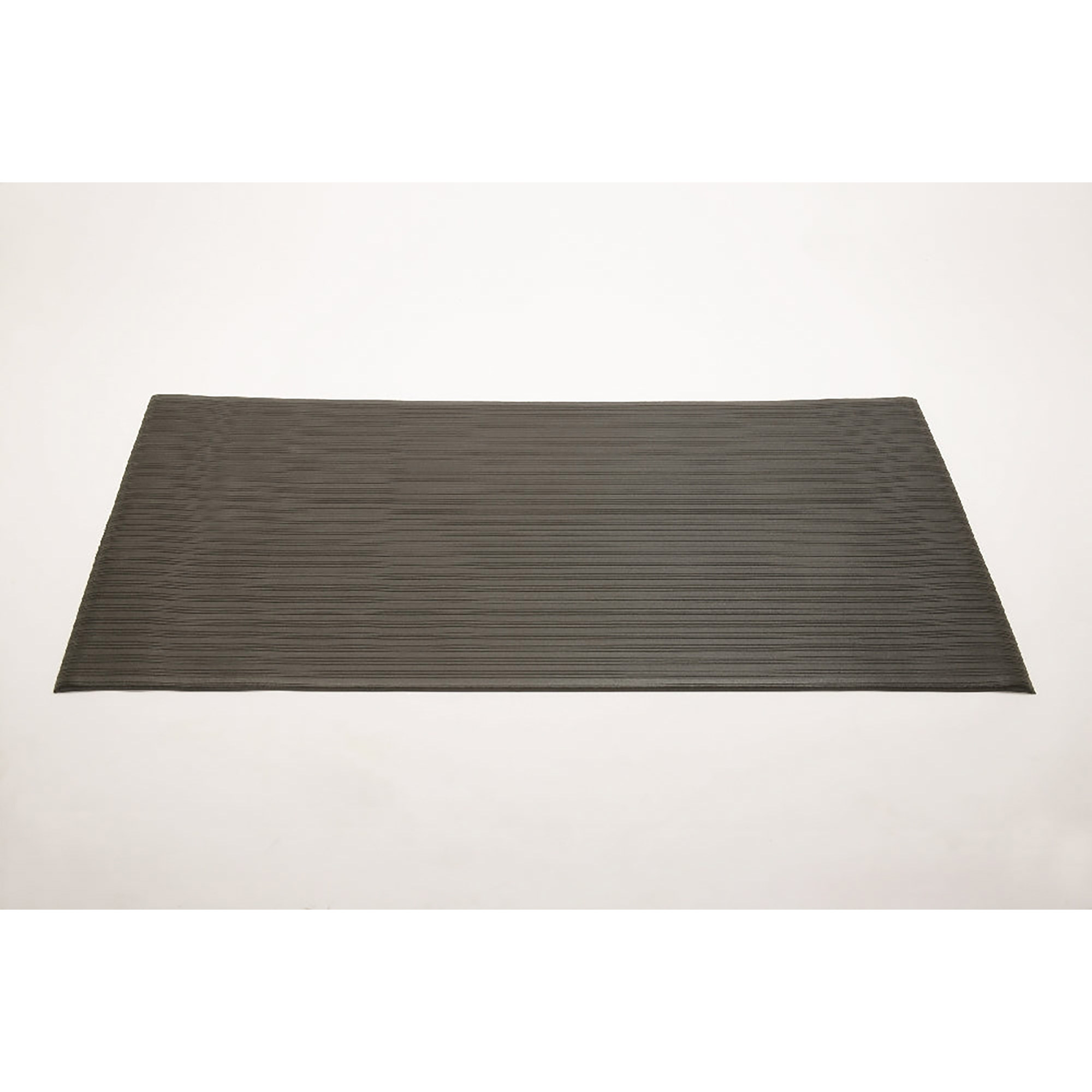 Floor Mat, Anti-Fatigue, Ribbed Vinyl, 3' x 5', Black - Each