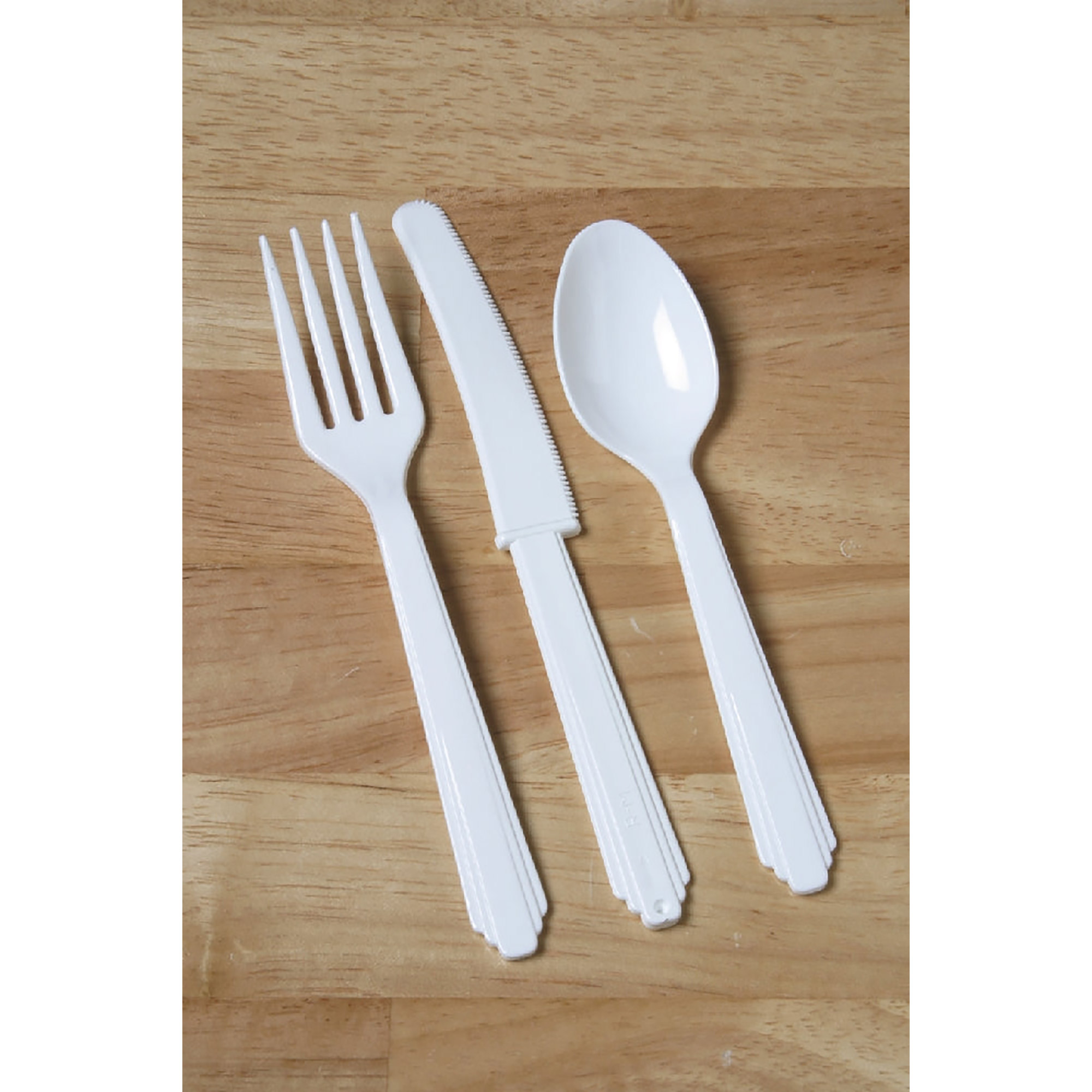 Flatware, 3-Piece Set, Plastic, Type Iii Heavy Duty, Individually Wrapped, White - 400/BX