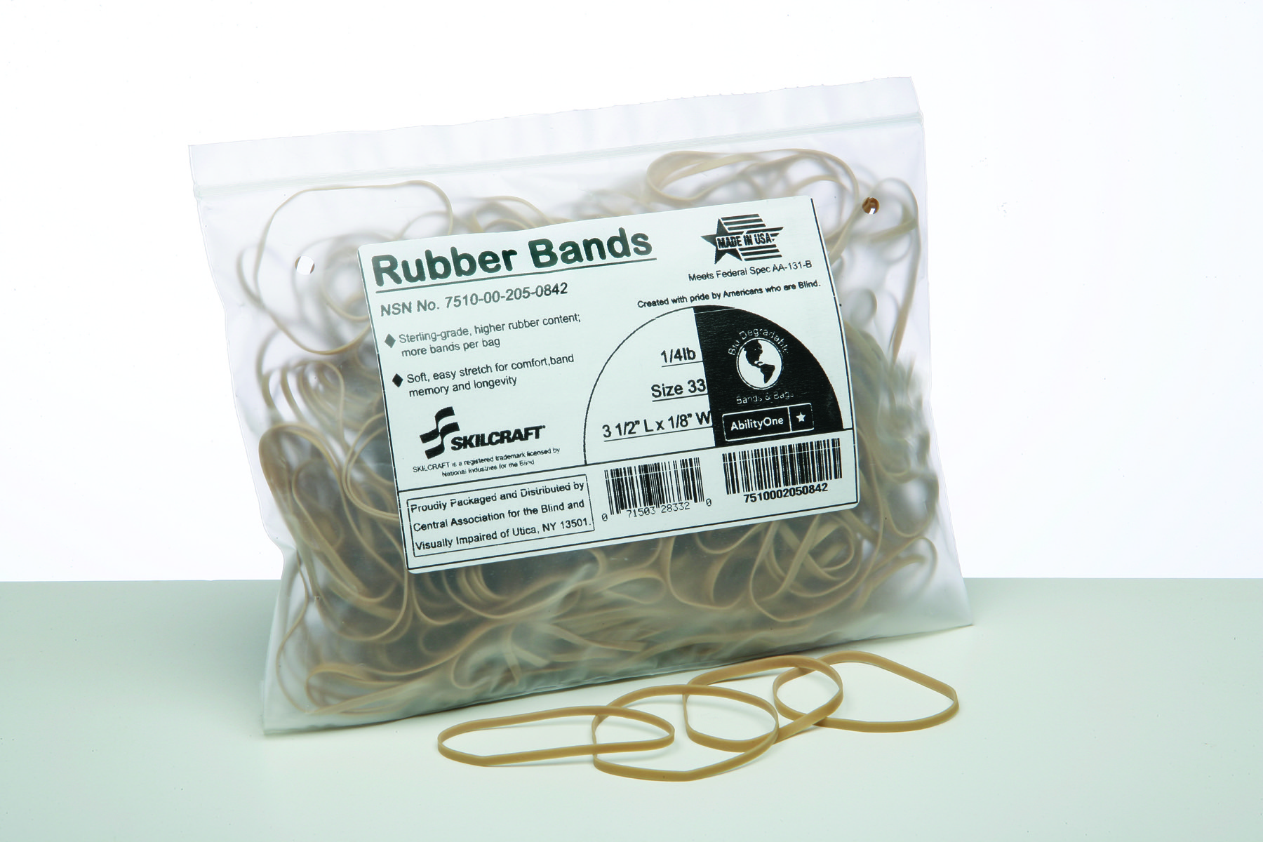 Rubber Band, Sterling Grade, Size 33, 1/4 Lb - 1/PK