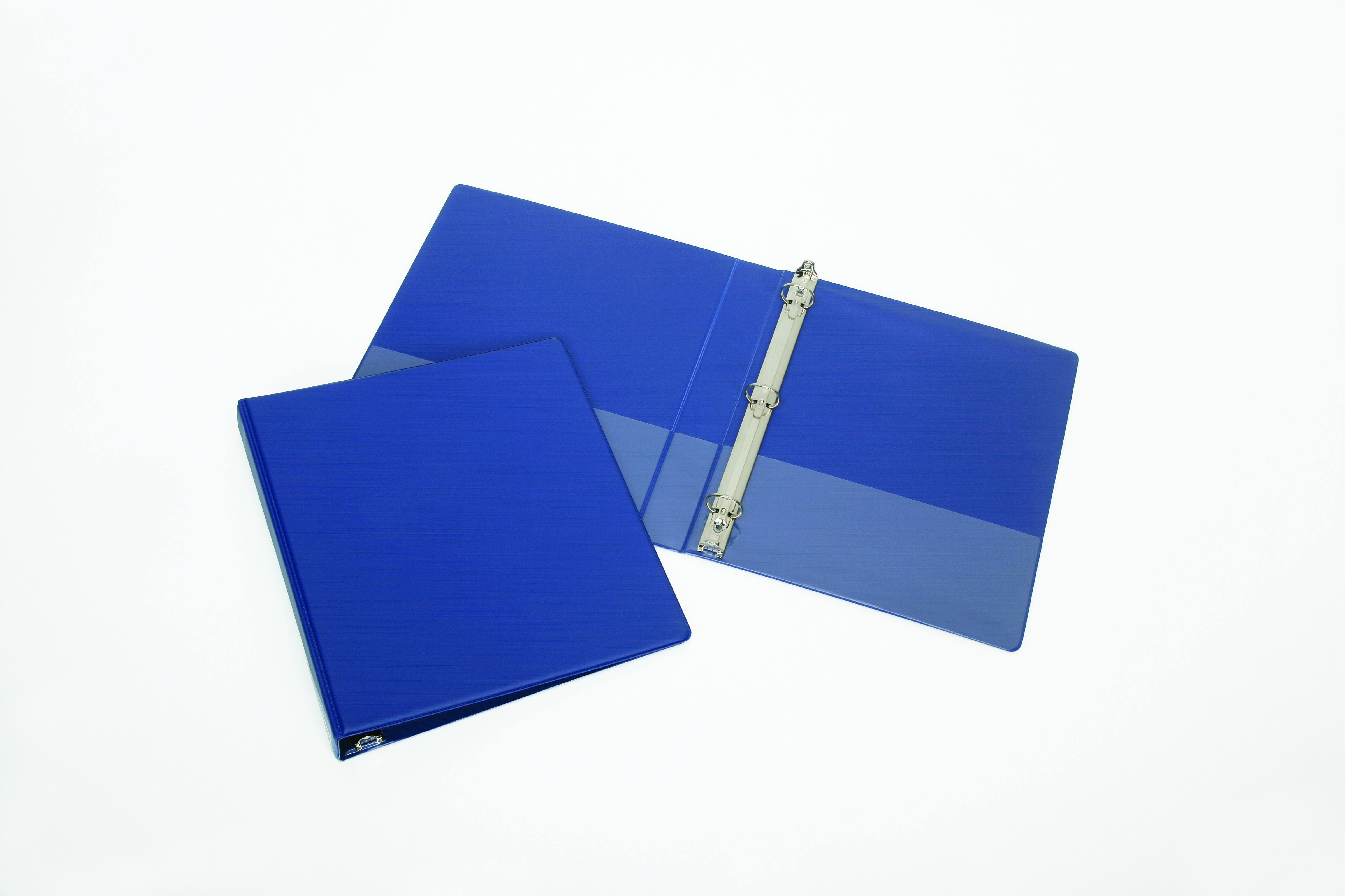 Binder, Round Ring, Pockets, Blue, 1" Capacity, Letter Size - Each