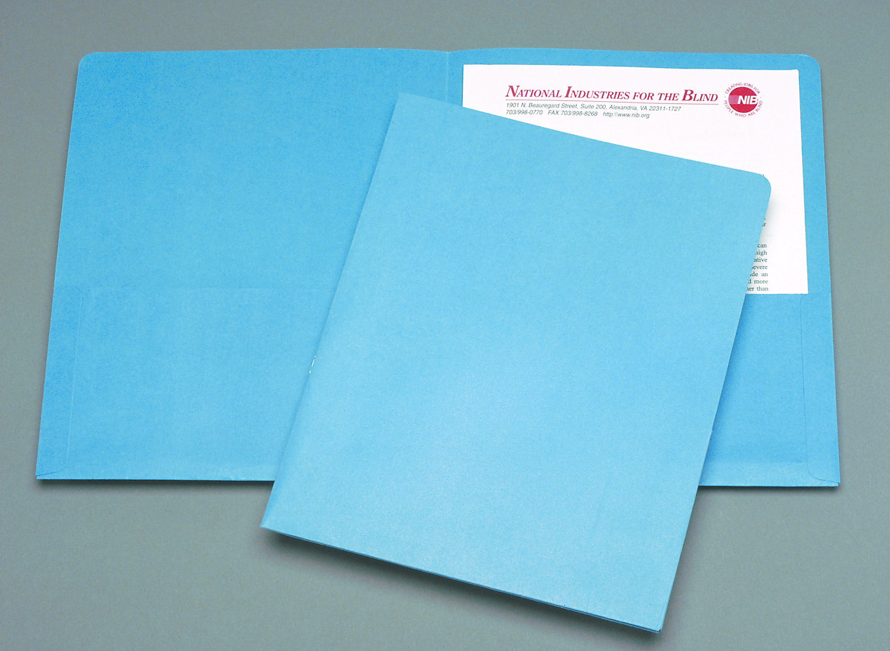Portfolio, Double Pocket, Coated Paper, Light Blue, Letter, 25/BX