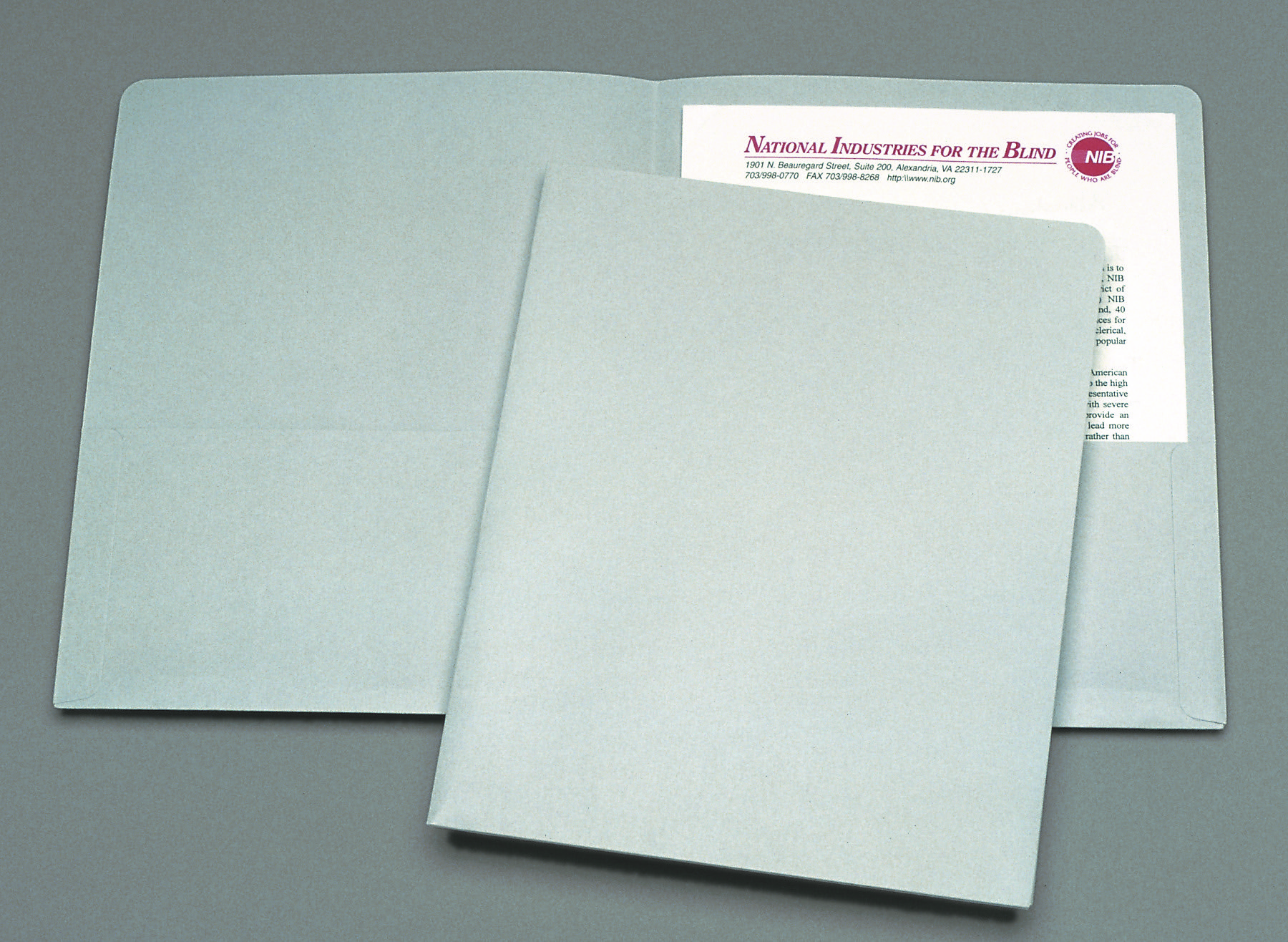 Portfolio, Double Pocket, Coated Paper, Gray, Letter, 25/BX