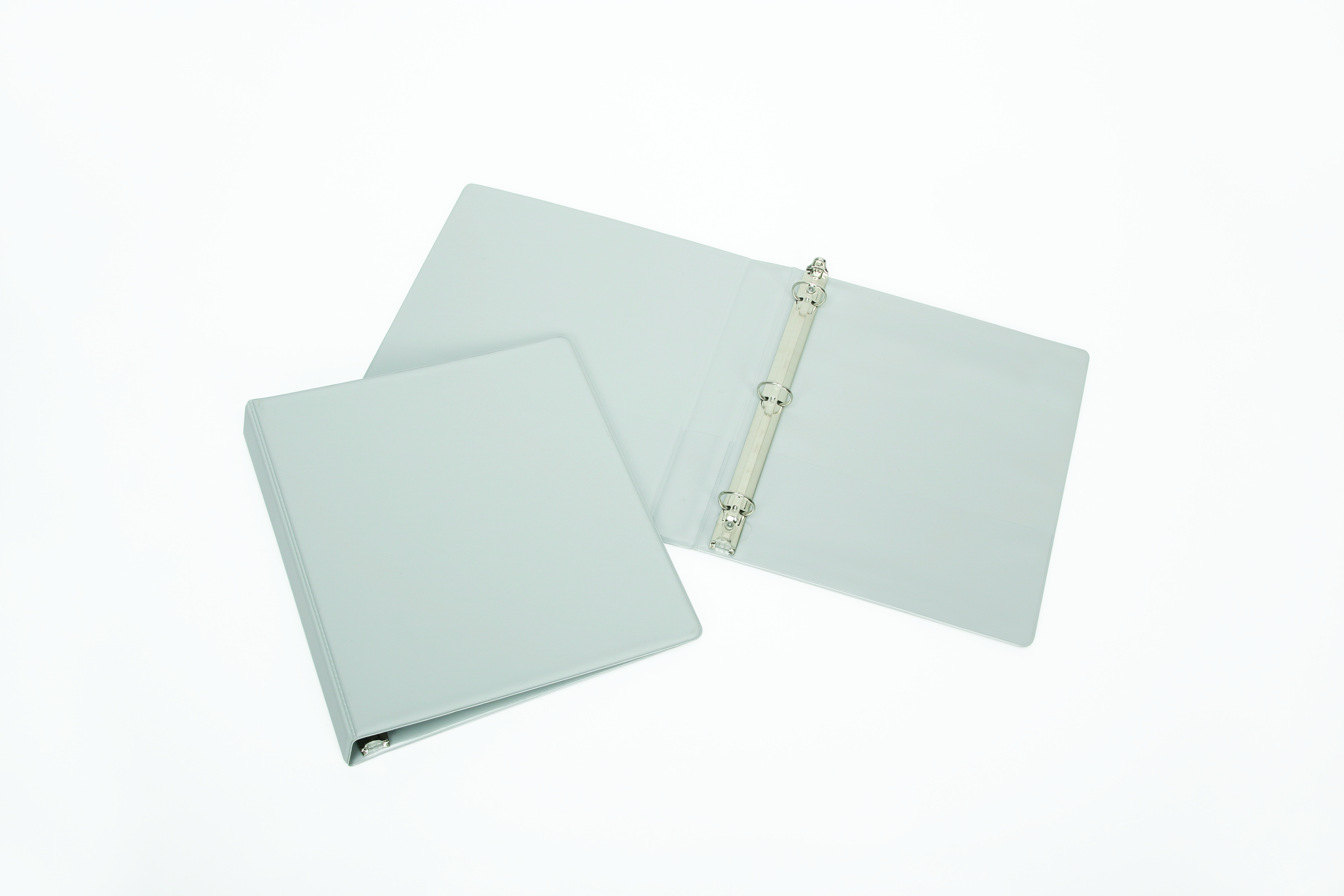 Binder, Round Ring, Pockets, Gray, 1" Capacity, Letter Size - Each