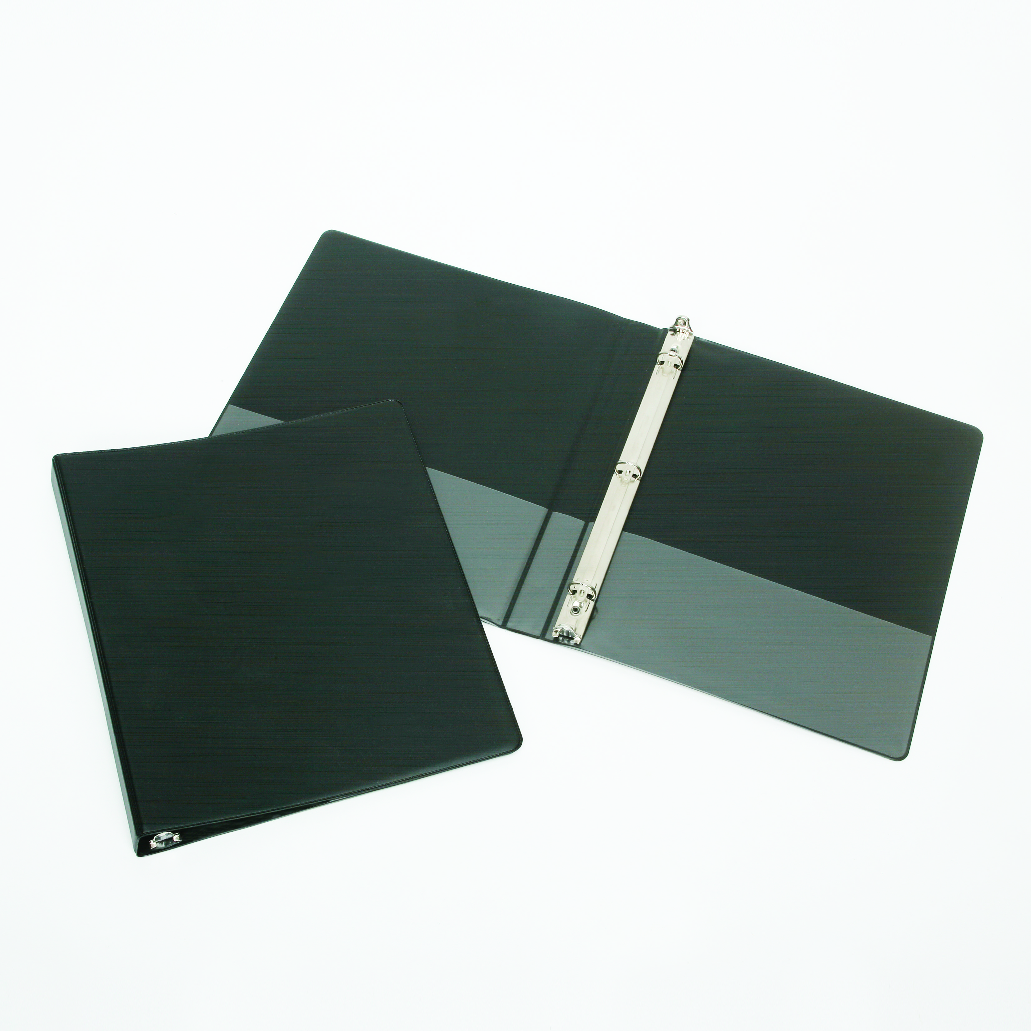 Binder, Round Ring, Flexible, Pockets, Black, 1/2" Capacity, Letter Size - Each
