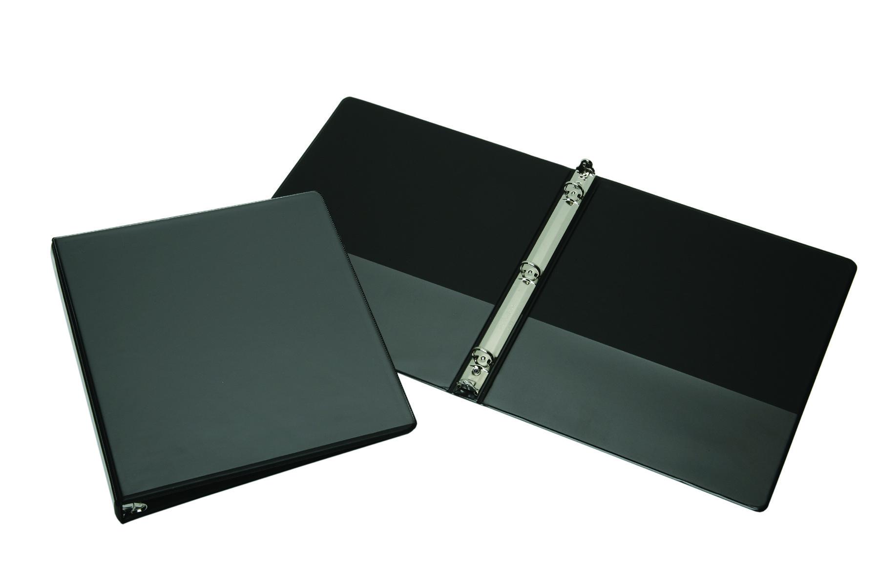 Binder, Round Ring, Clear Overlay, Pockets, Black, 1/2" Capacity, Letter Size - Each