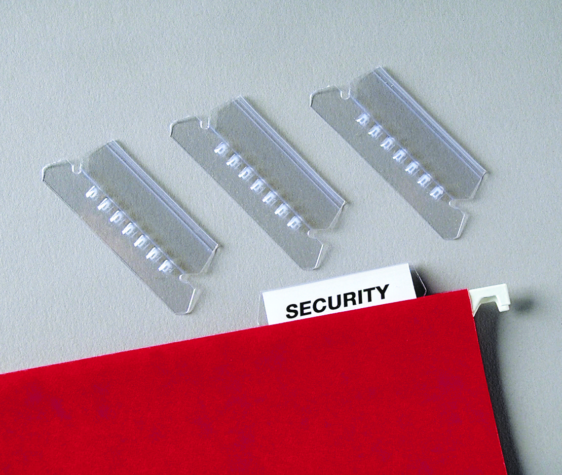 Tab, Hanging File Folder, Clear With White 2" Inserts, 1/5 Cut - 25/PK