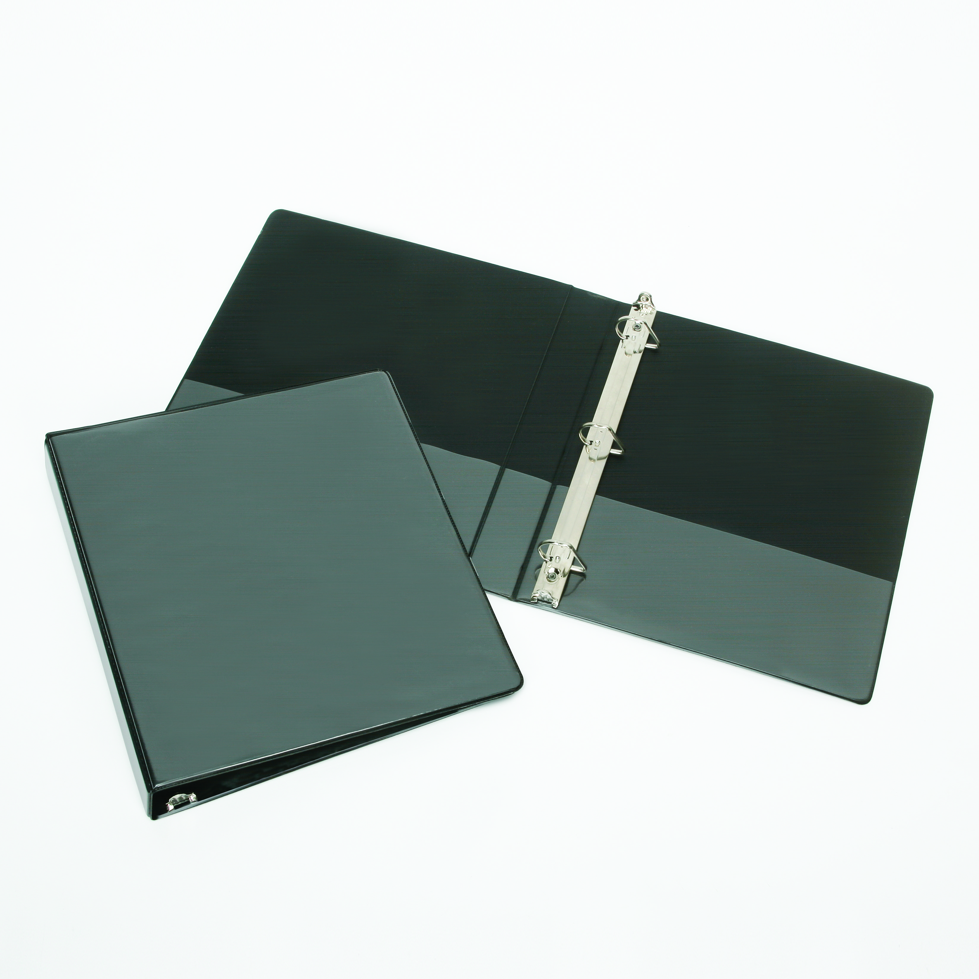 Binder, Slant D Ring, Clear Overlay, Pockets, Black, 1" Capacity, Letter Size - Each