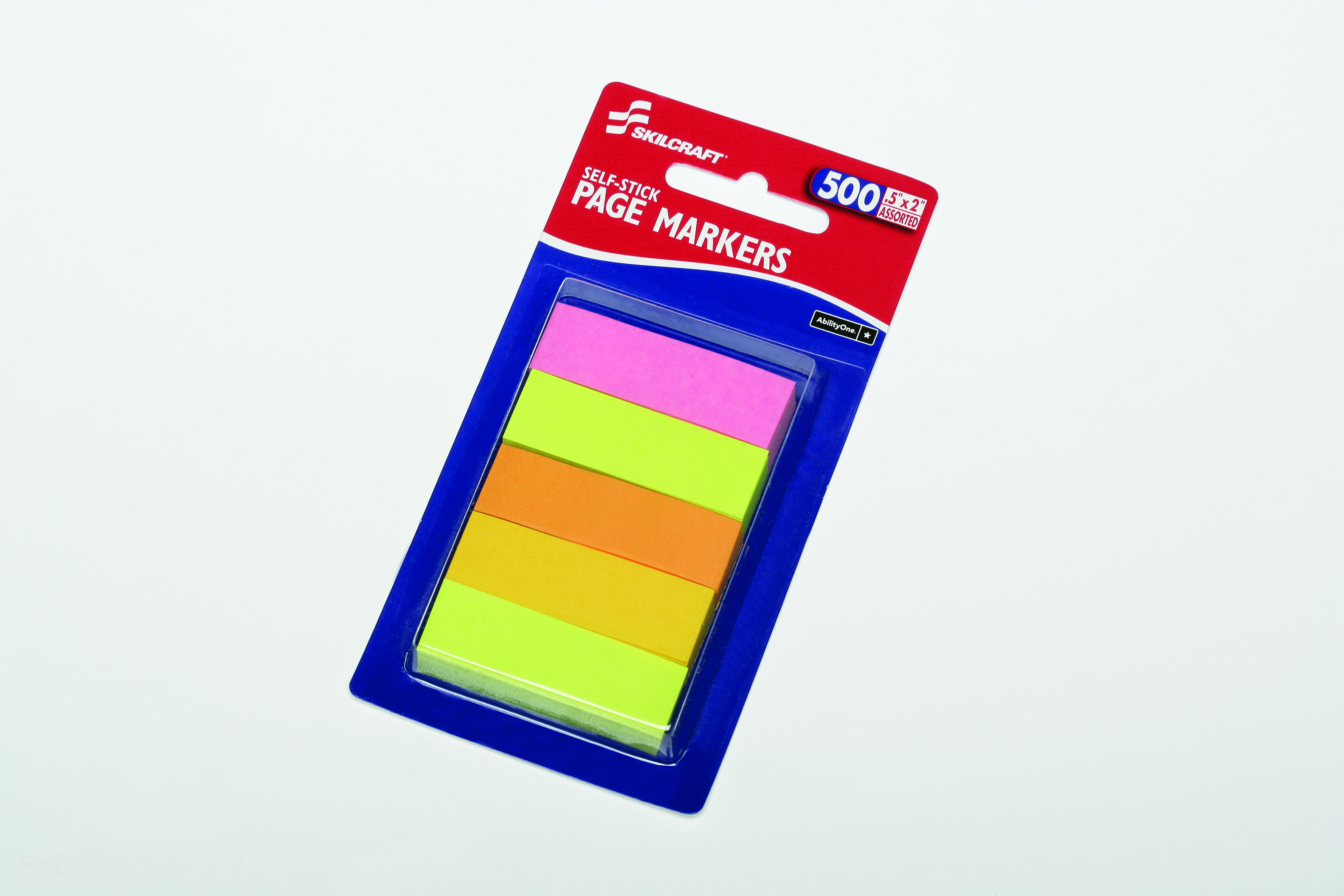 Tabs, Self-Stick, Page Makers Repositionable, .5" x 2", Assorted Colors - 500/PK