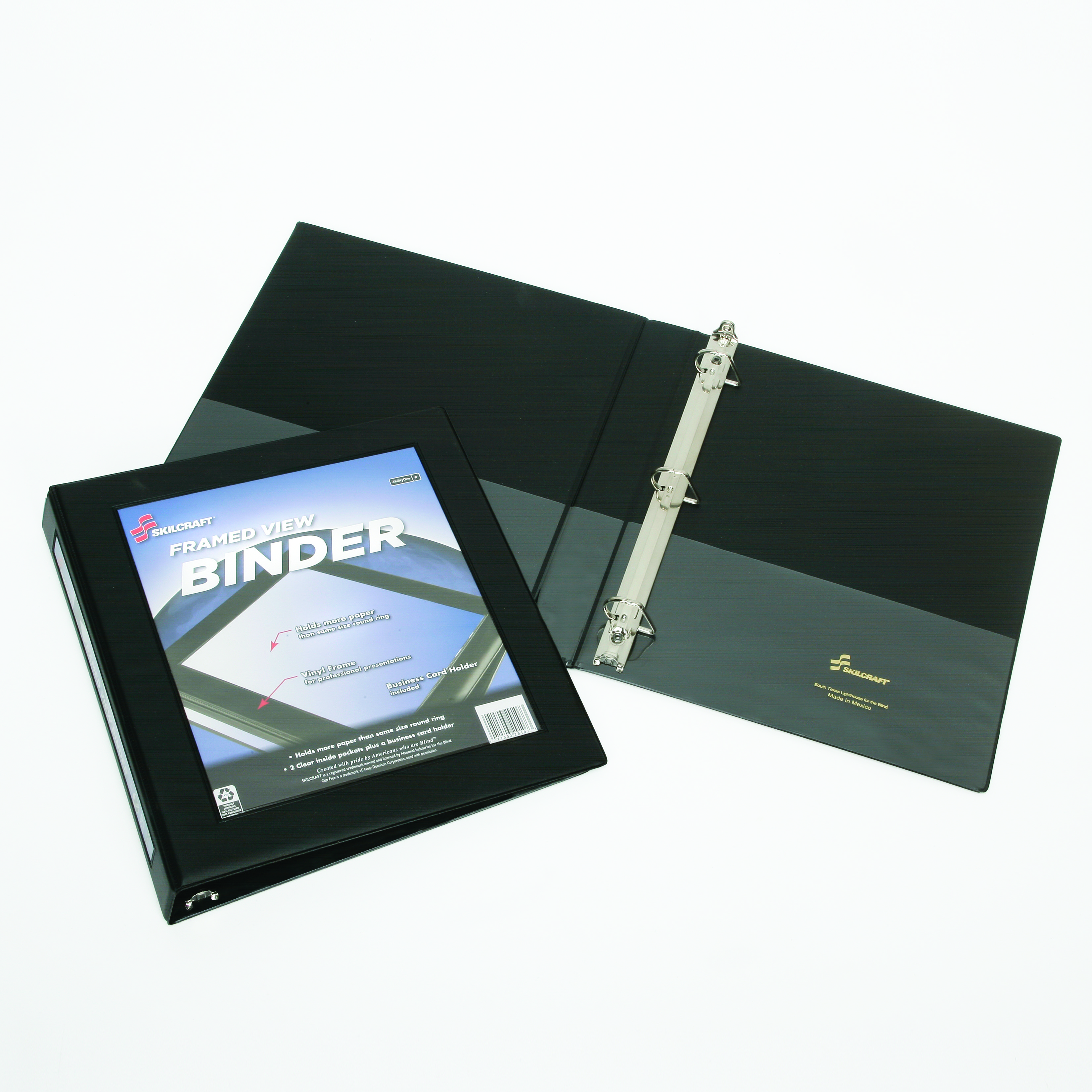 Binder, Loose-leaf, View Framed, Black, 1/2" - Each