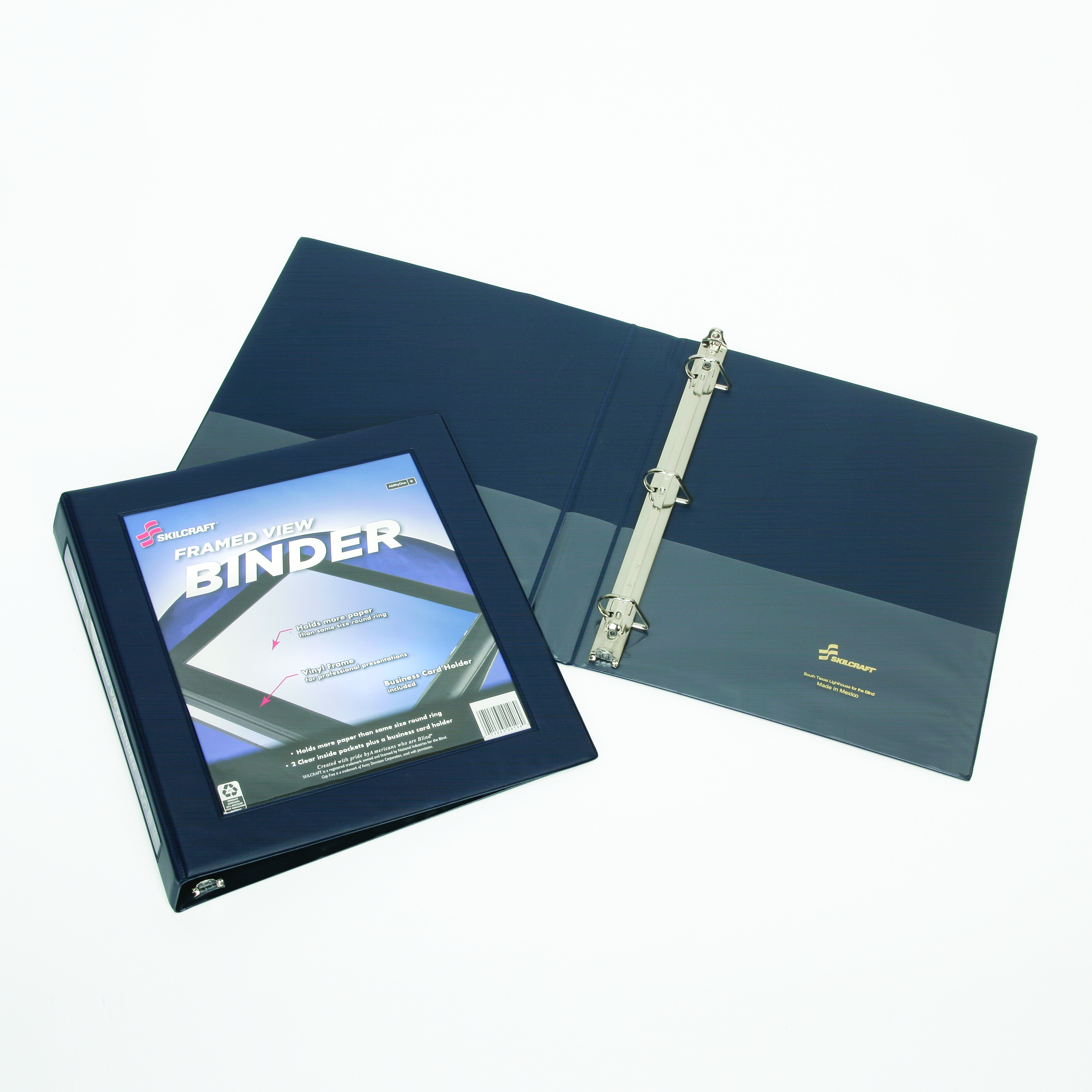 Binder, Loose-leaf, Frame View, Navy Blue, 1-1/2" - Each