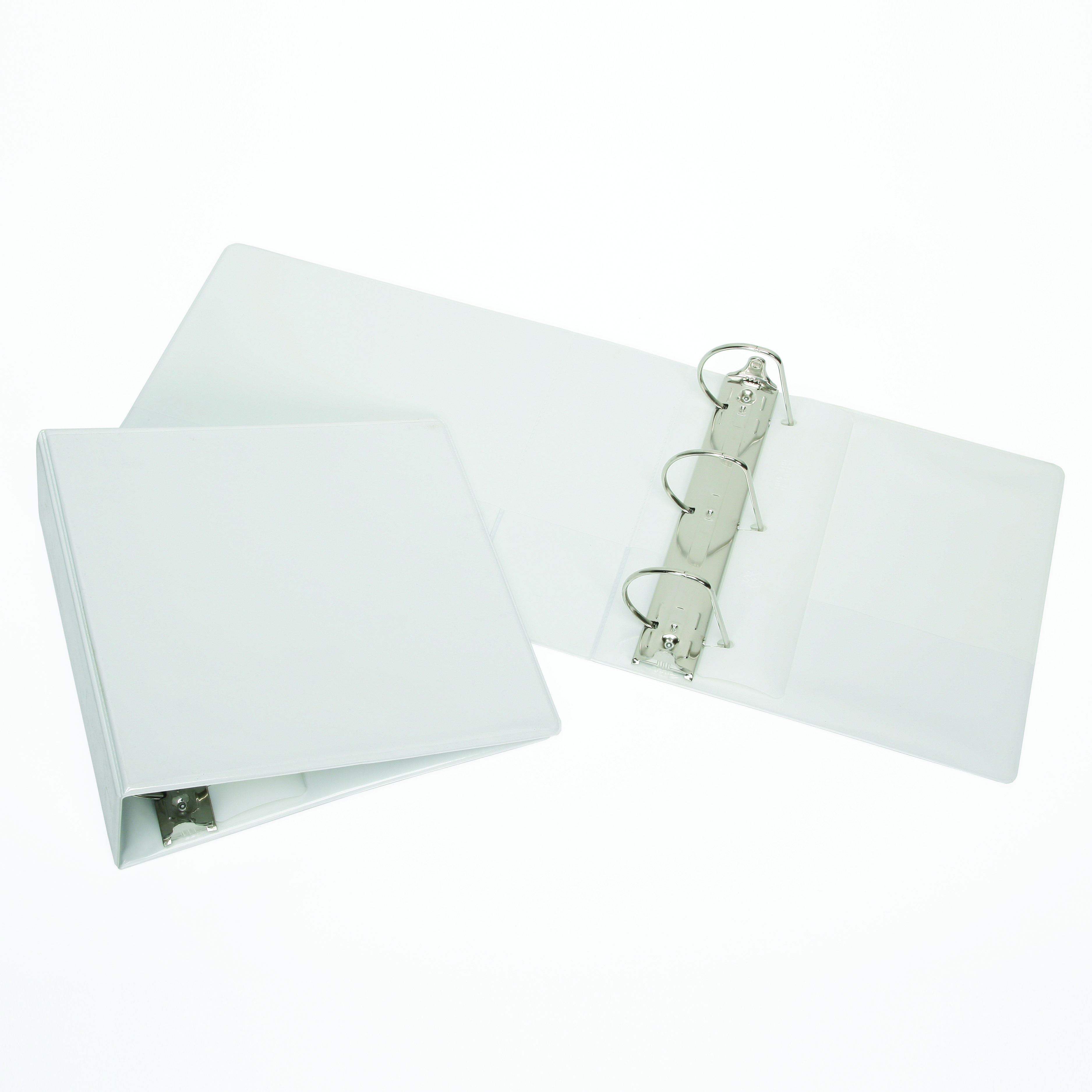 Binder, Loose-Leaf, Slant 3 D-Ring with Overlay, White, 4" - Each