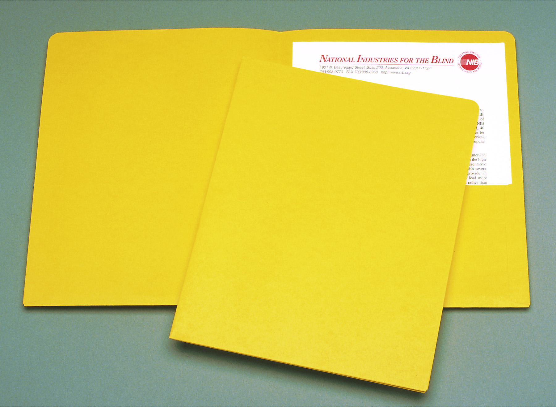Portfolio, Double Pocket, Coated Paper, Yellow, Letter, 0.38'' Capacity, 25/BX
