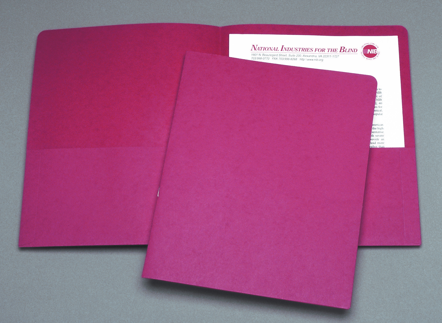 Portfolio, Double Pocket, Coated Paper, Red, Letter, 25/BX