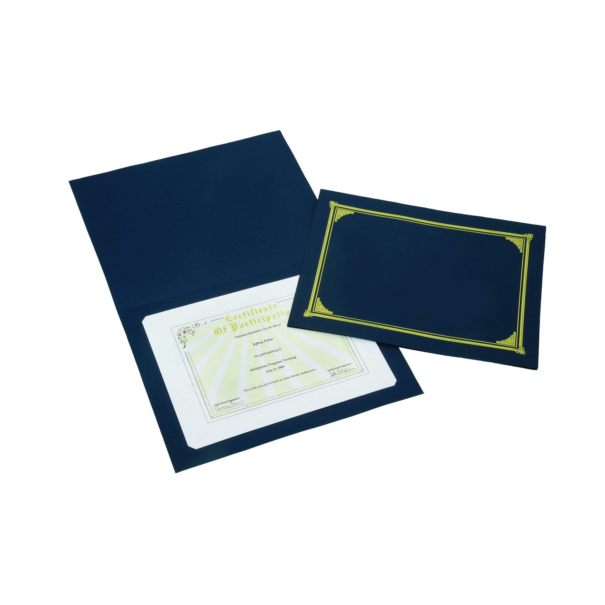Cover, Certificate-Document, Gold Foil Stamped, Blue - 5/PK