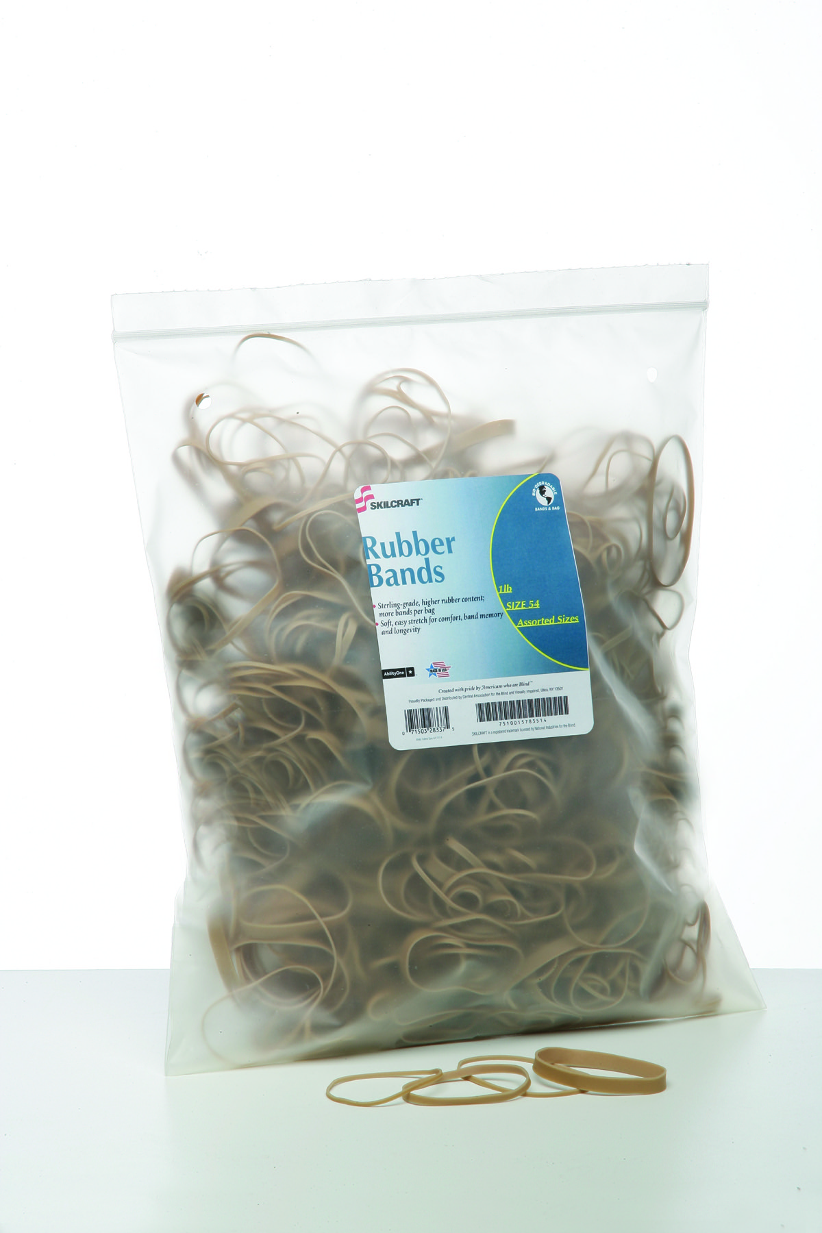 Rubber Band, Sterling Grade, Size 54, Assorted, 1 lb