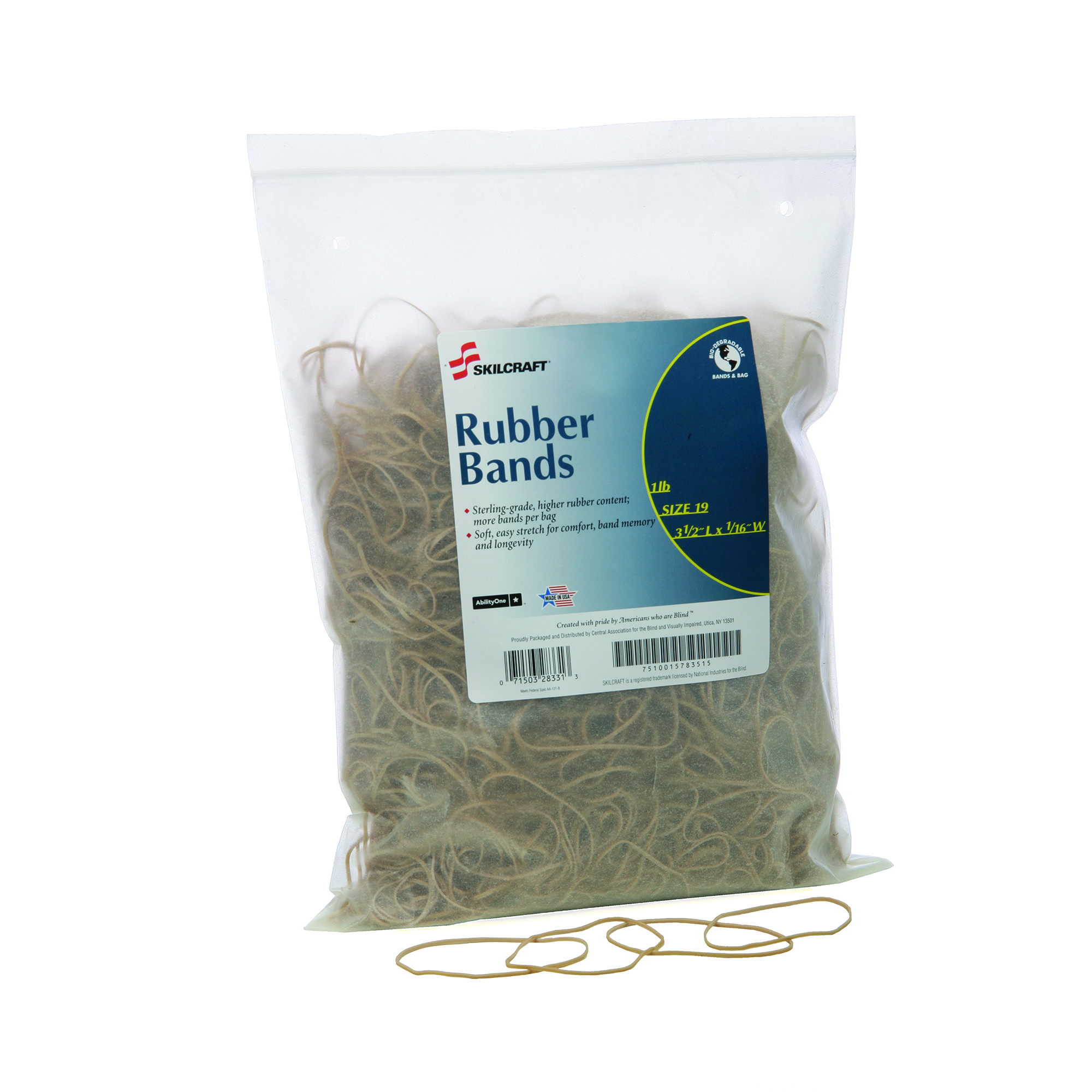 Rubber Band, Sterling Grade, Size 19, 1 lb