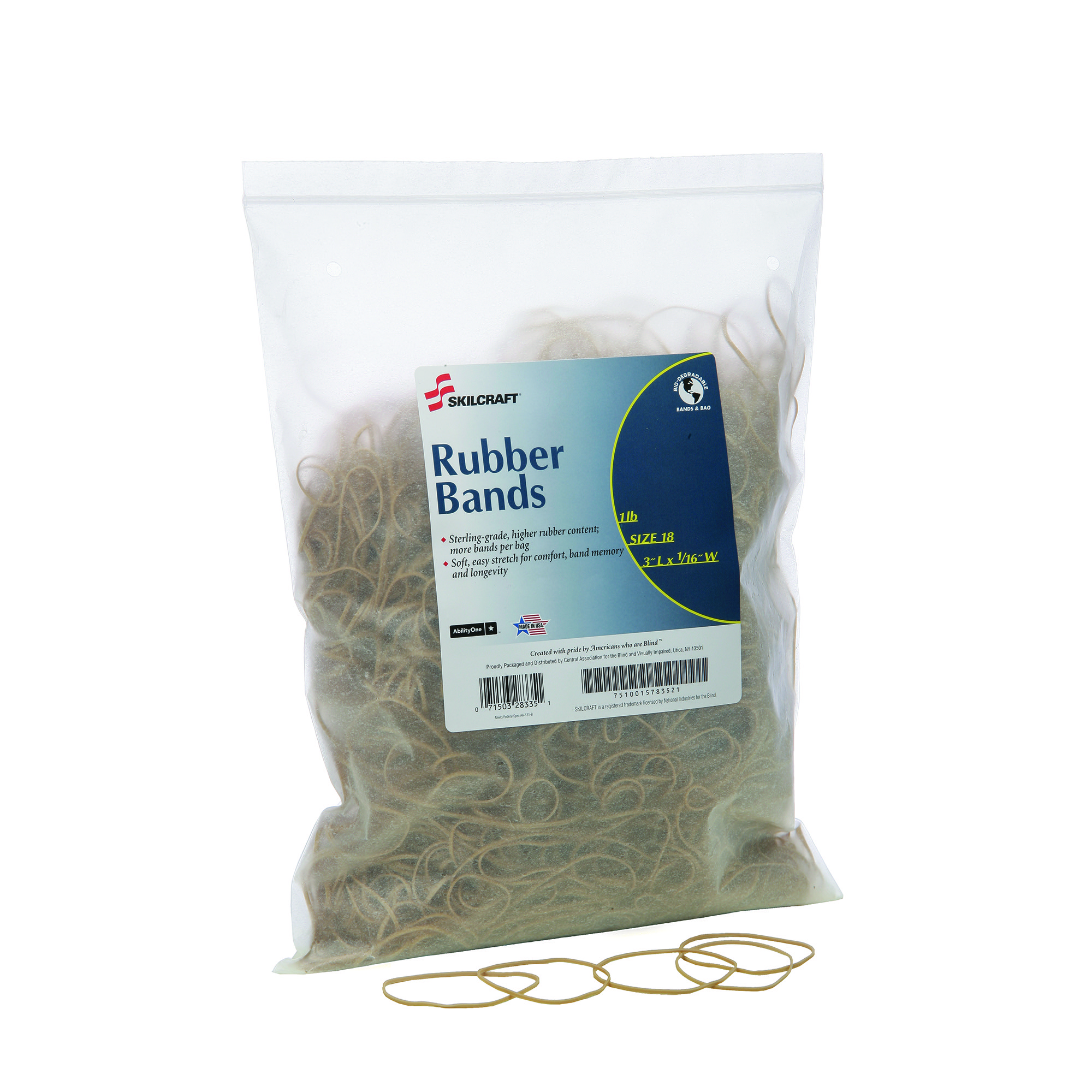 Rubber Band, Sterling Grade, Size 18, 1 lb