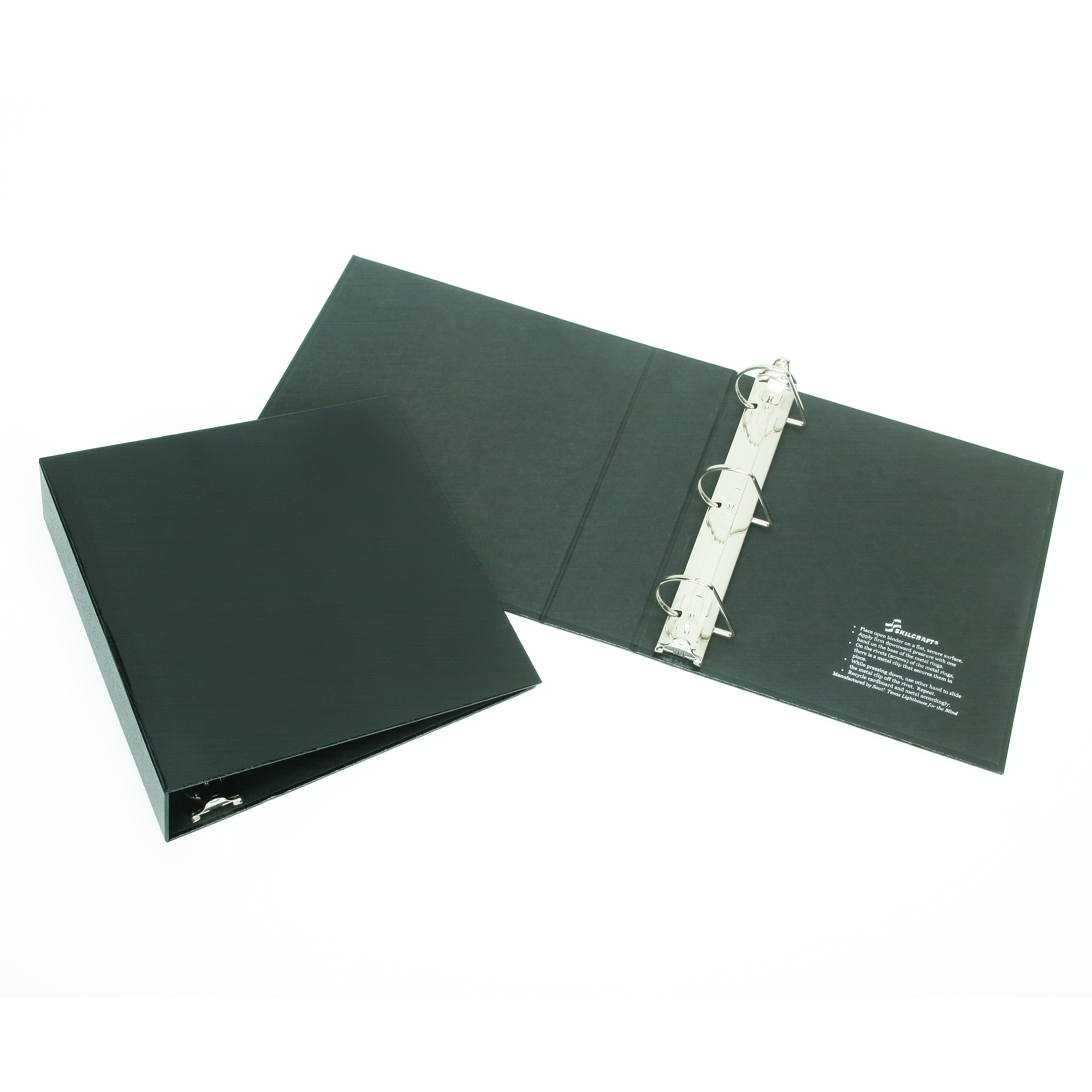Binder, Removable Slant-D Rings, 100% Recyclable, Turned Edge, Black, 2" Capacity, Letter - Each