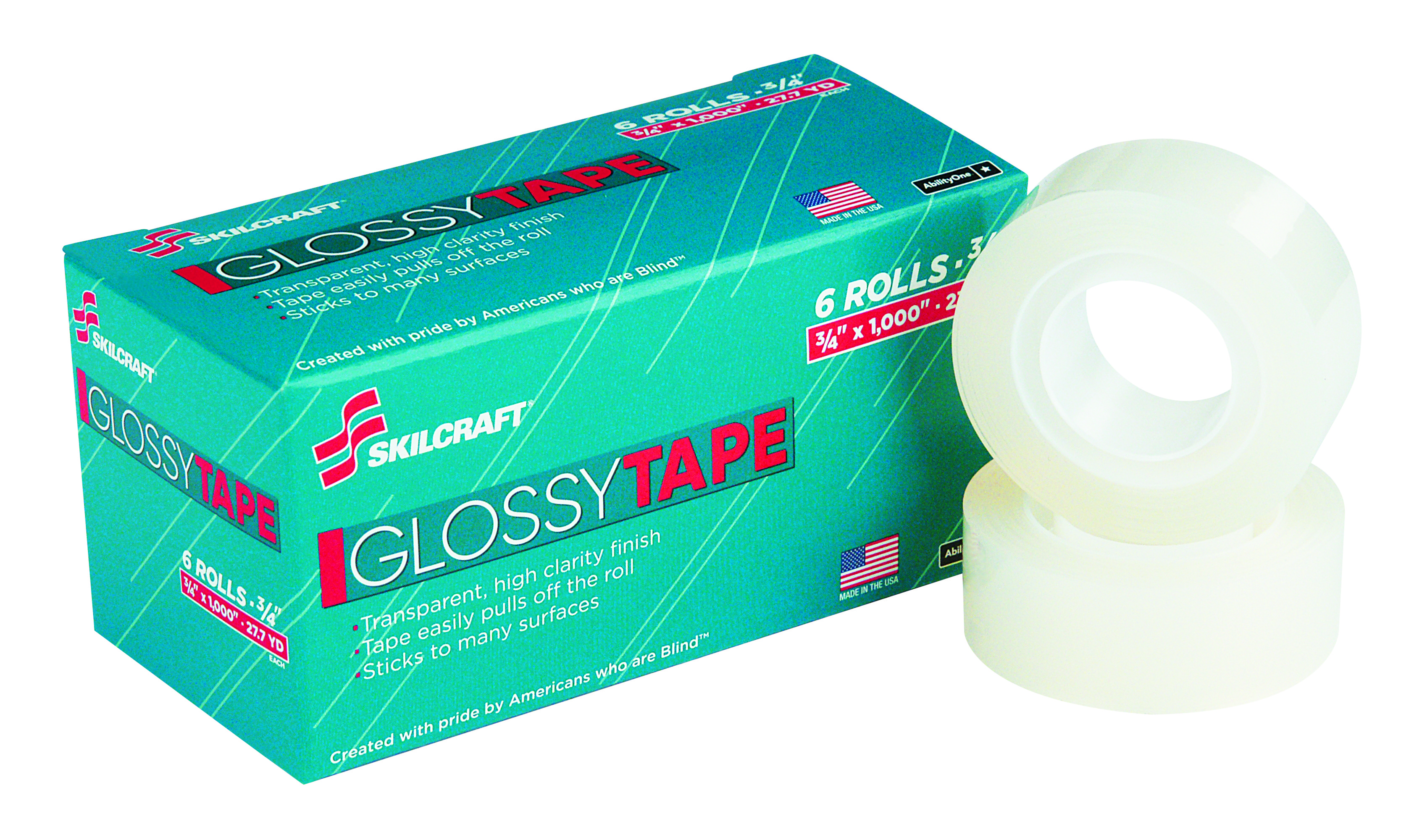 Tape, Transparent, Glossy, 3/4" x 1000" - 6/PK