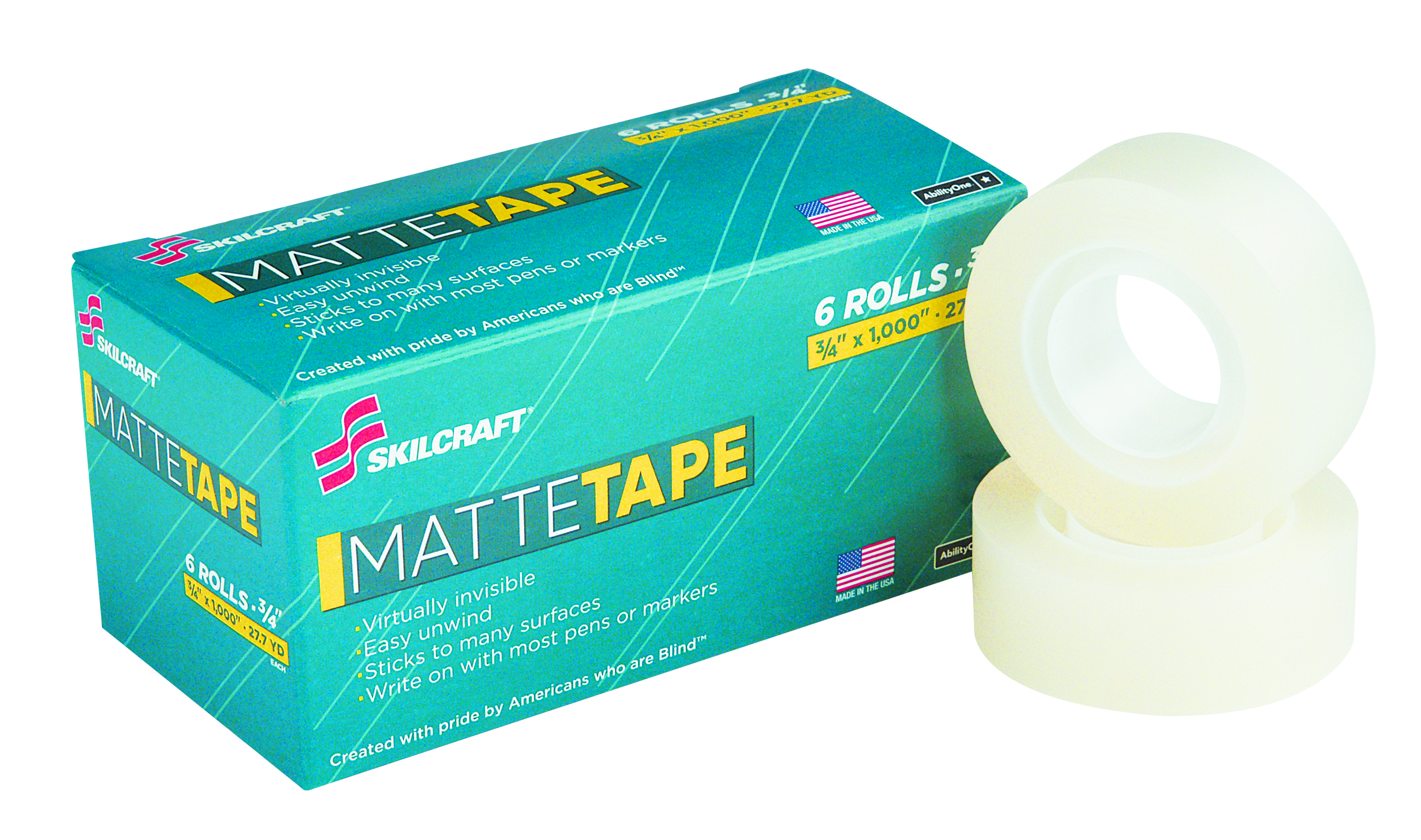Tape, Transparent, Matte, 3/4" x 1000" - 6/PK
