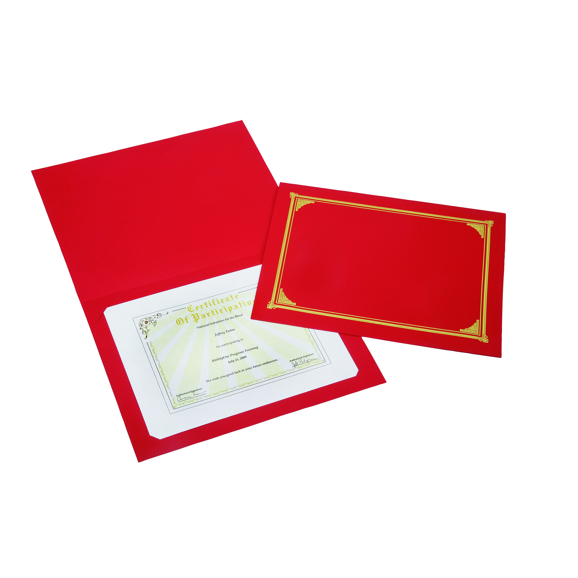 Cover, Certificate-Document, Gold Foil Stamped, Red - 6/PK