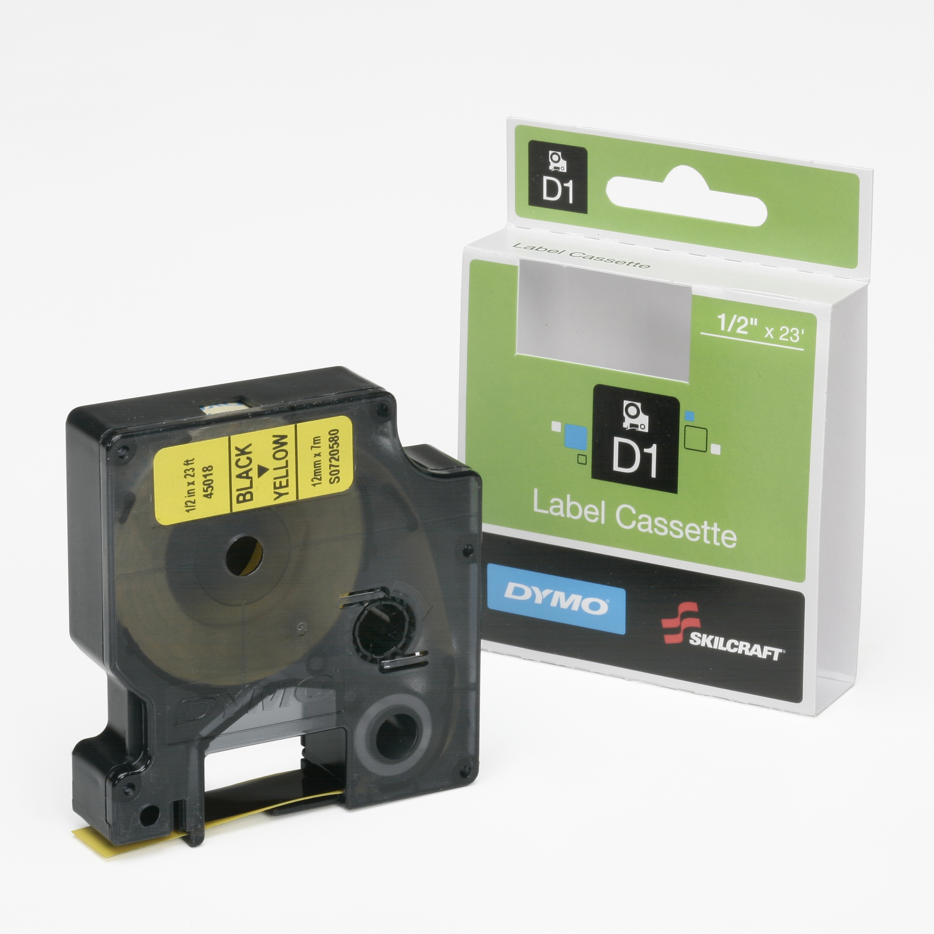 Cartridge, Label, Black on Yellow, 1/2" x 23' - Each