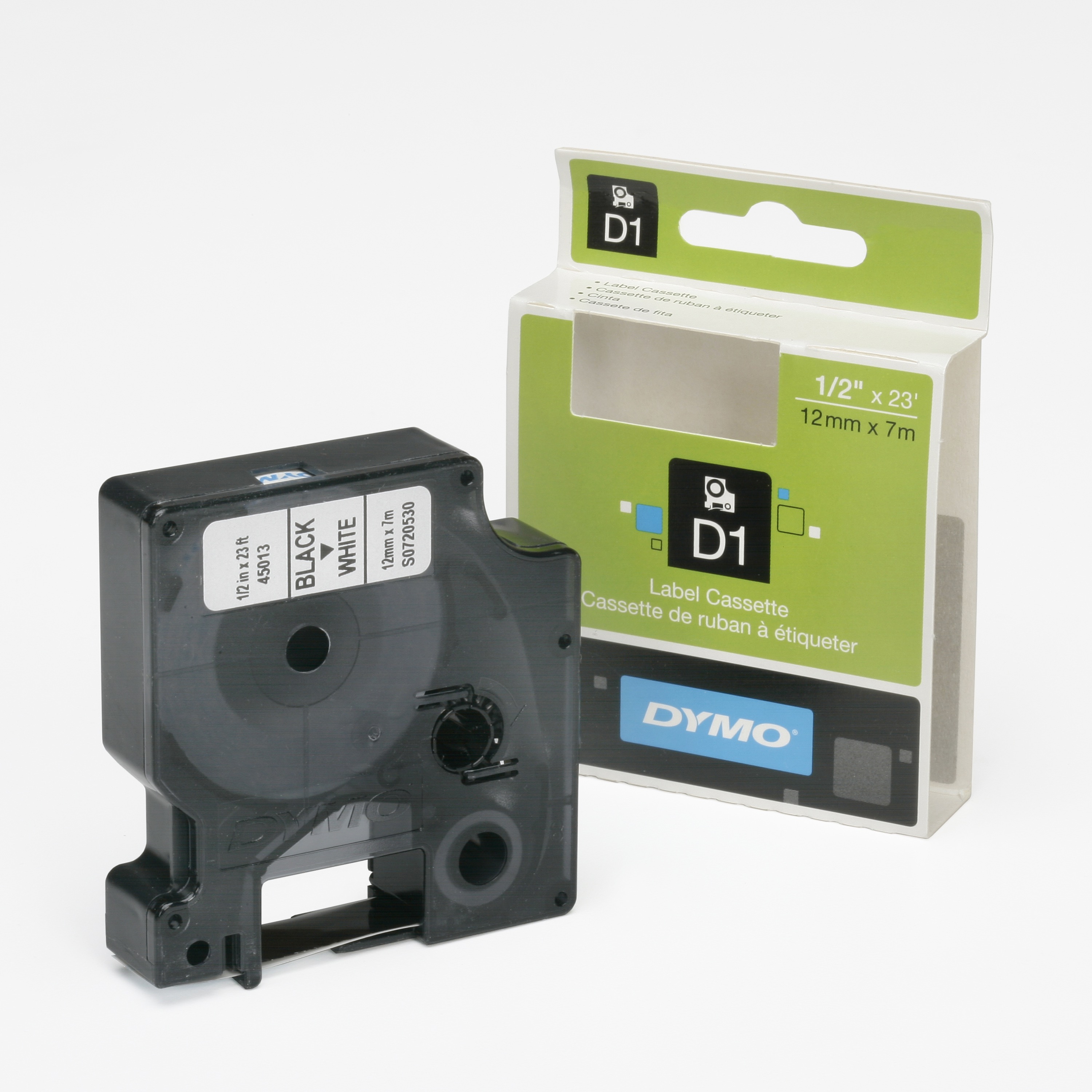 Tape, Label, Black on White, 1/2" x 24' - Each