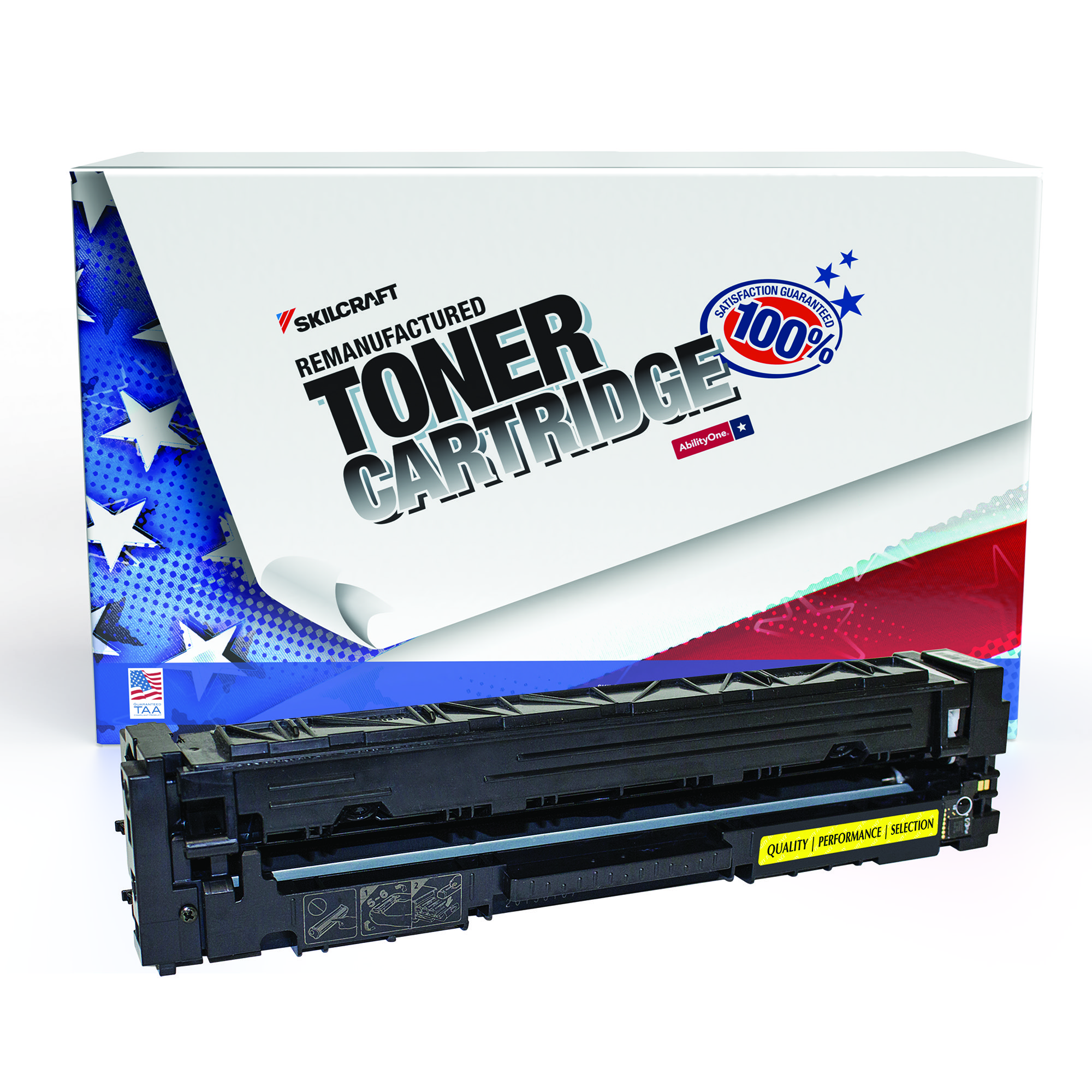 Toner Cartridge, Remanufactured, HP 201A Series, Yellow ink - Each