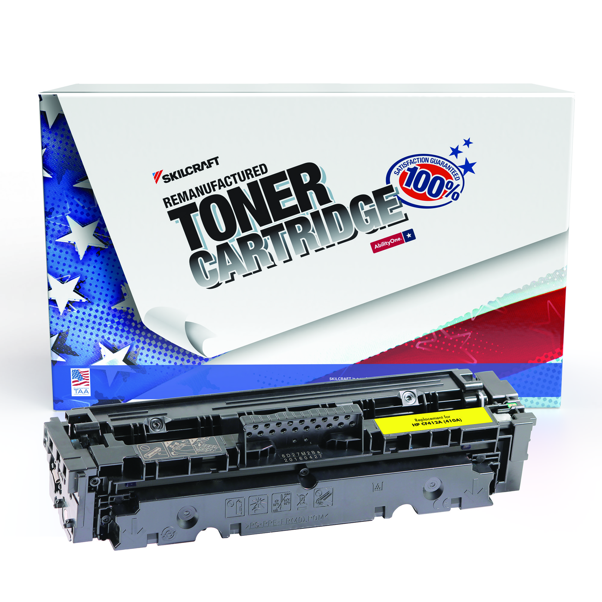 Toner Cartridge, Remanufactured, HP 410A Series, Yellow Ink - Each