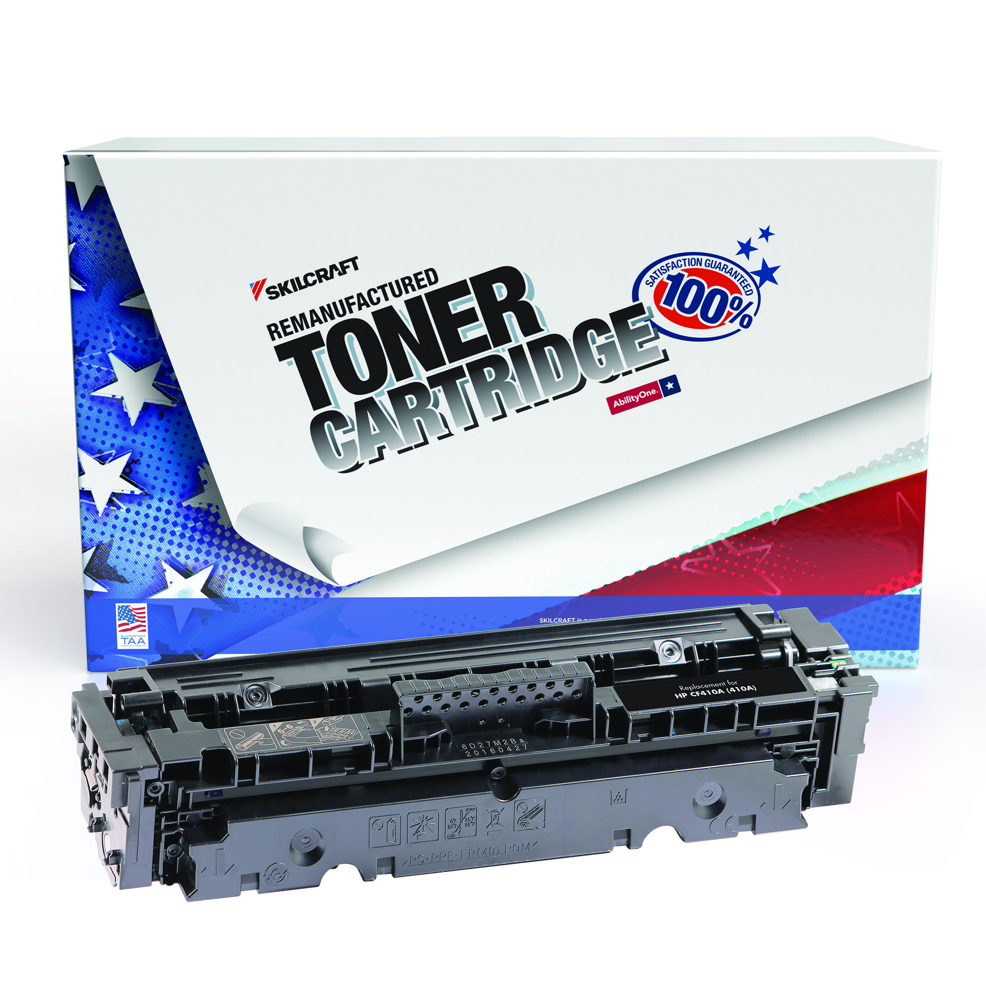 Toner Cartridge, Remanufactured, HP 410A Series, Black Ink - Each