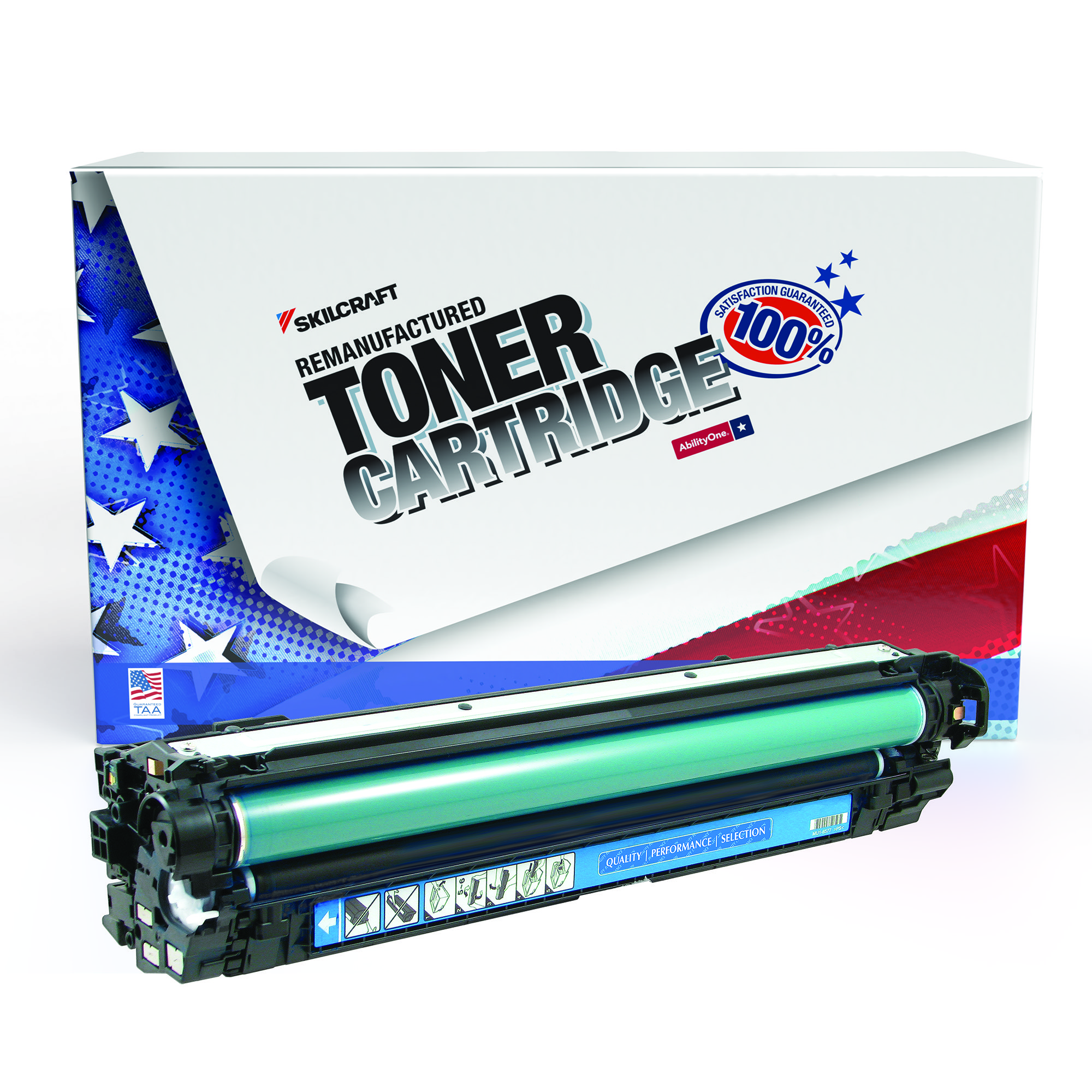 Toner Cartridge, Remanufactured, HP 651A Series, Cyan Ink - Each
