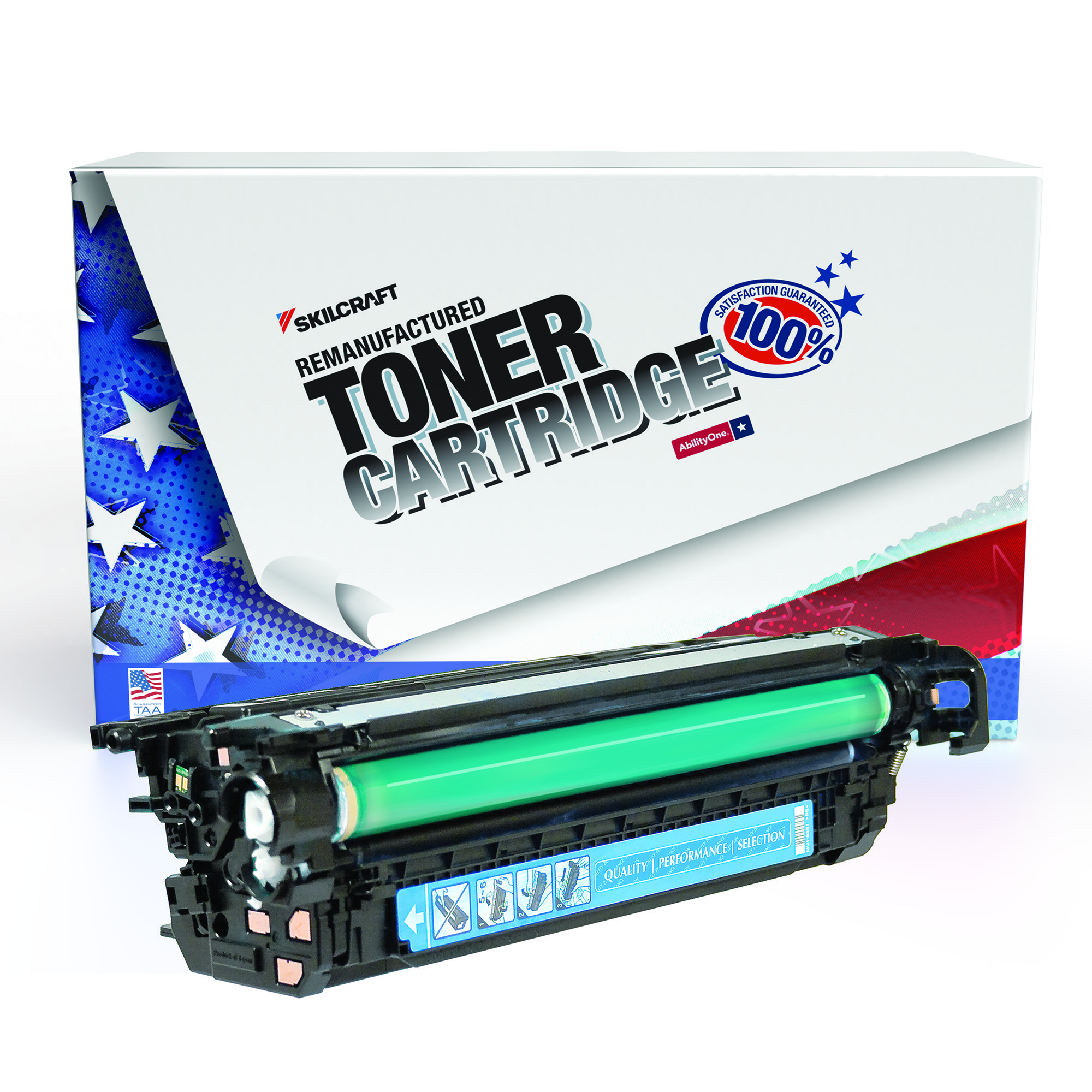 Toner Cartridge, Remanufactured, HP 653A Series, Cyan Ink - Each
